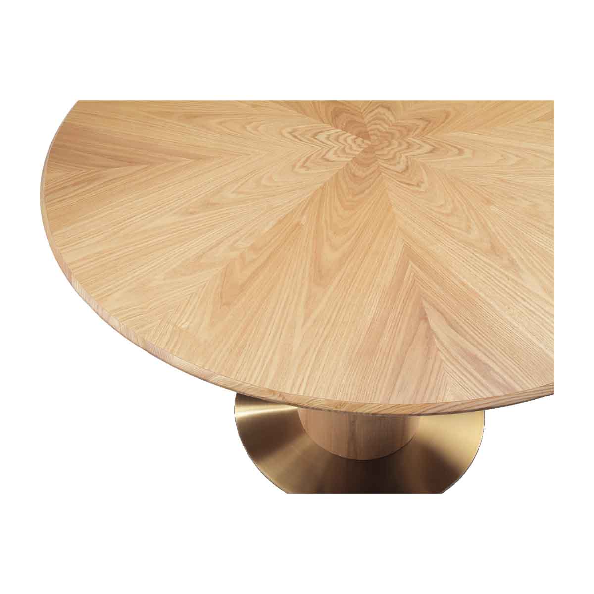 Round Dining Table for 4-6 People - Solid Ash Wood - Modern Farmhouse Style - Perfect for Kitchen, Dining Room & Small Spaces