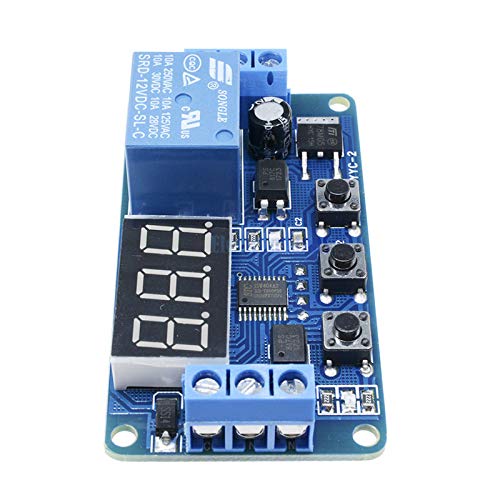 12V LED Digital Display Delay Relay Timer Module - Adjustable Cycle Control for Home Automation, DIY Projects & Smart Lighting Systems | Perfect for Lighting Control, Motor Timing & DIY Electronics