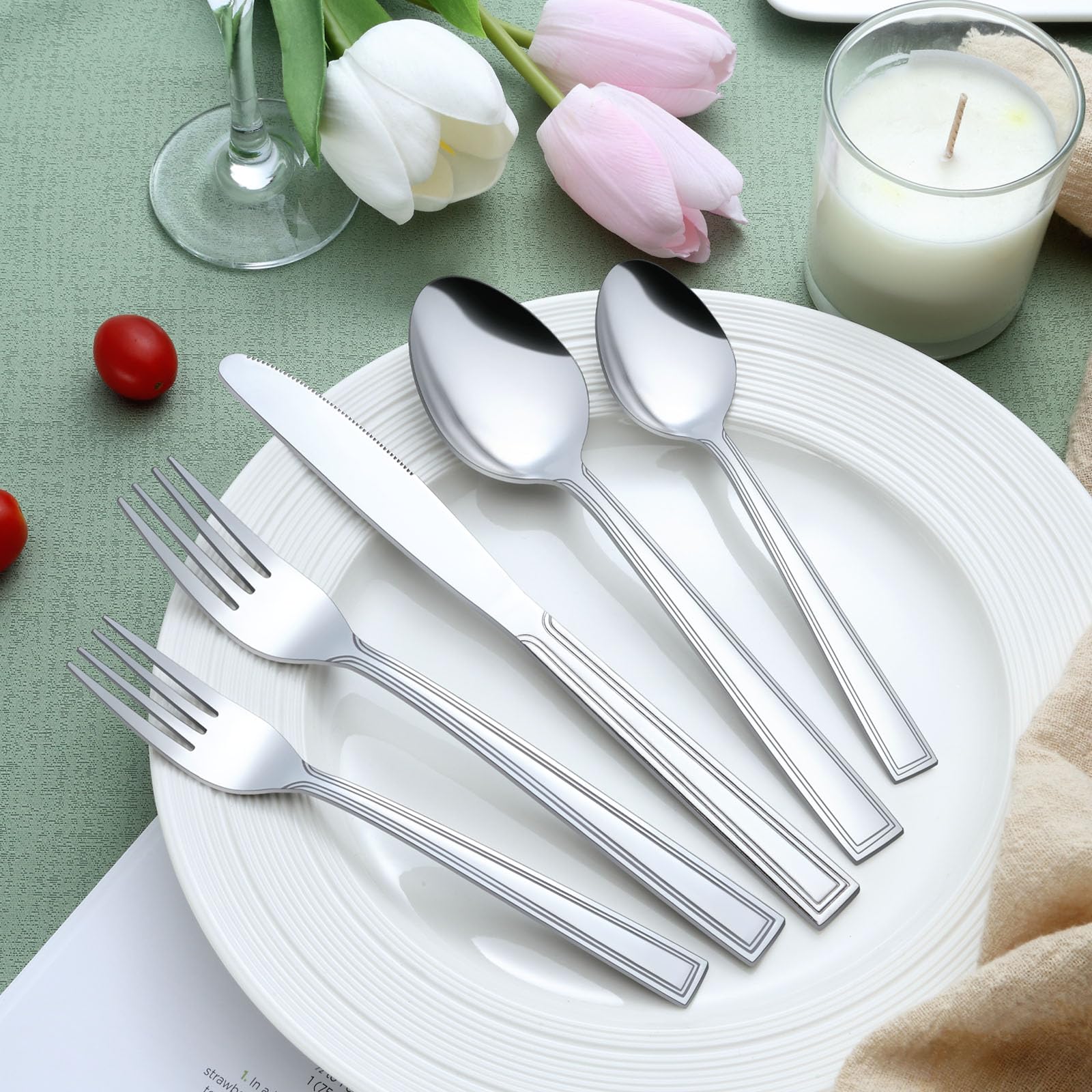 24-Piece Stainless Steel Dessert Fork Set - 6.8 Inch Small Appetizer Forks for Cake, Salad, Fruit - Mirror Polished & Dishwasher Safe - Perfect for Home, Restaurant, Party & Catering Events