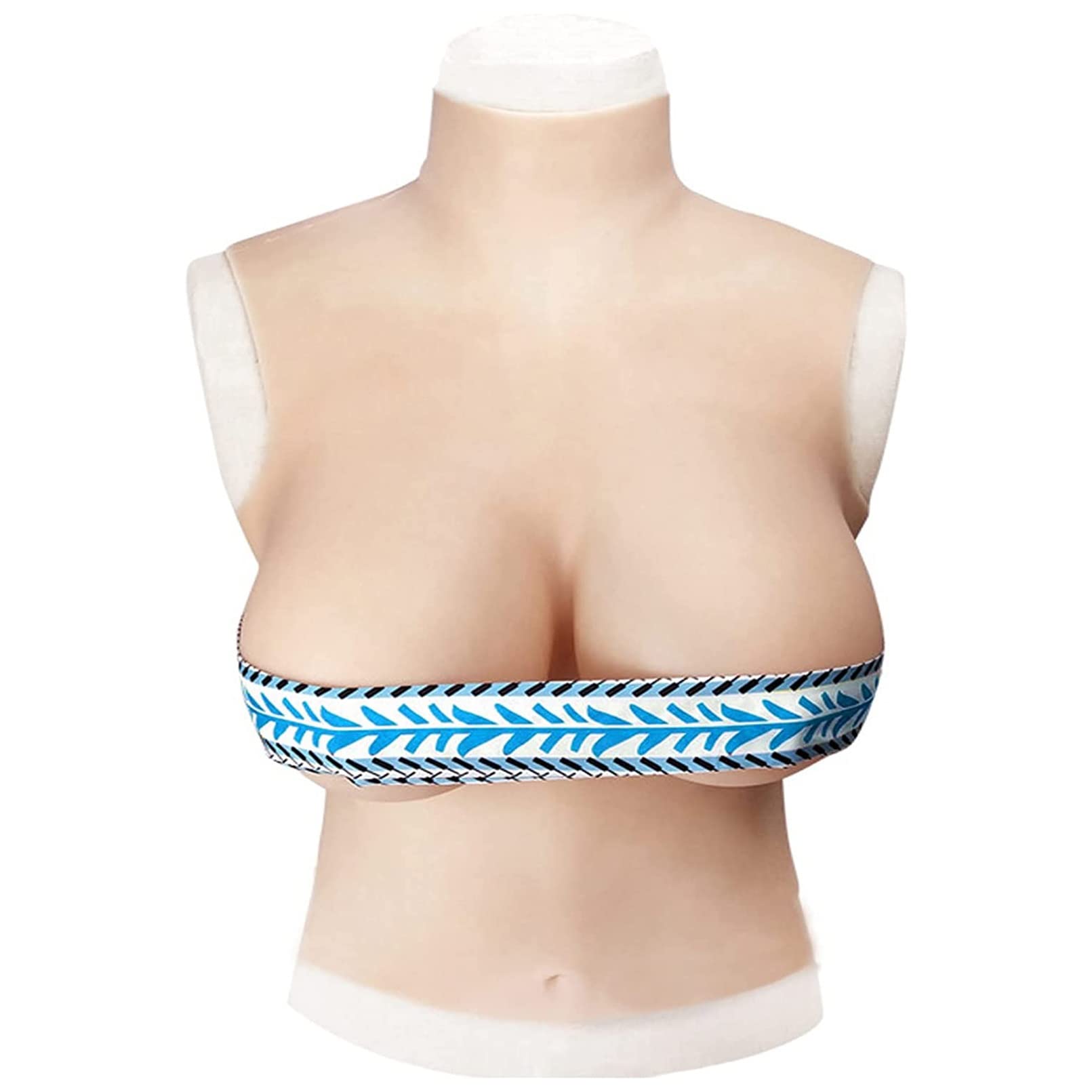 Realistic Silicone Breastplate - F Cup Filled Silicone Breast Forms for Crossdressers, Drag Queens & Mastectomy | Transgender Chest Enhancer | Asian Skin Tone | Perfect for Cosplay, Theater & Gender Affirmation