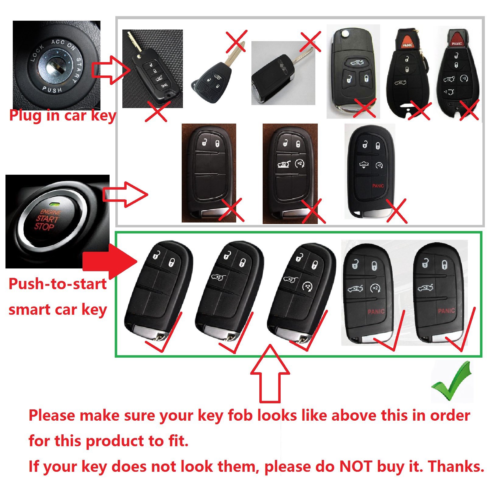 Premium Carbon Fiber Key Fob Cover for Jeep Cherokee/Compass/Grand Cherokee/SRT/Renegade - Lightweight Glossy Black Protective Case (Style B) - Perfect for Daily Use, Travel & Car Enthusiasts