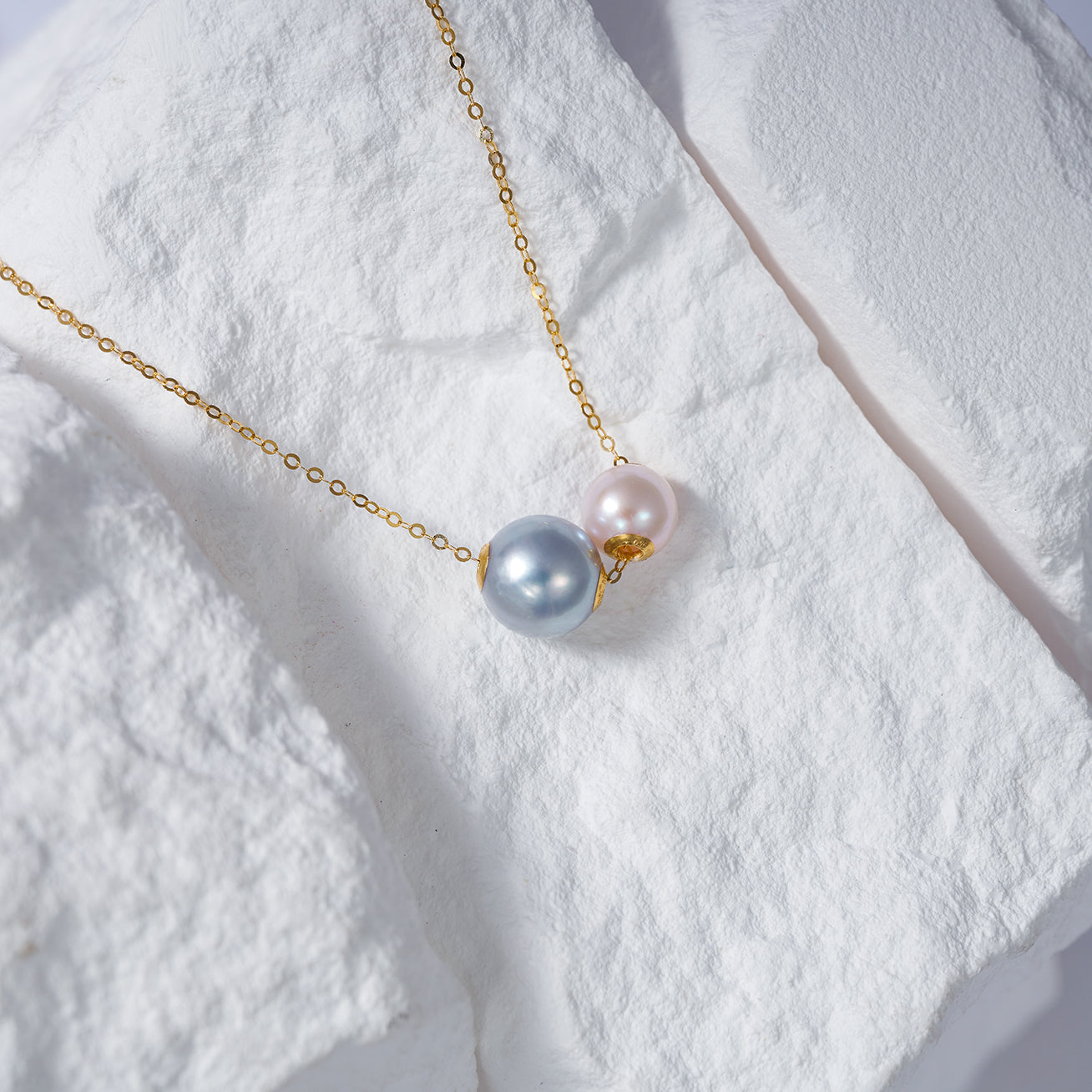 18K Solid Gold Silver Blue Akoya Pearl Necklace - Elegant Jewelry Gift for Women | Perfect for Weddings, Anniversaries & Special Occasions