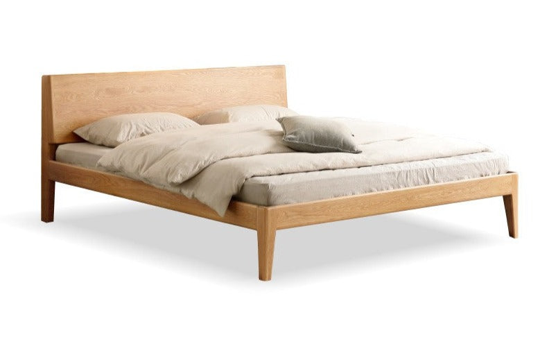 Solid Oak Wood LED Bed Frame with Built-in Lighting - Perfect for Modern Bedrooms, Guest Rooms, and Cozy Home Decor