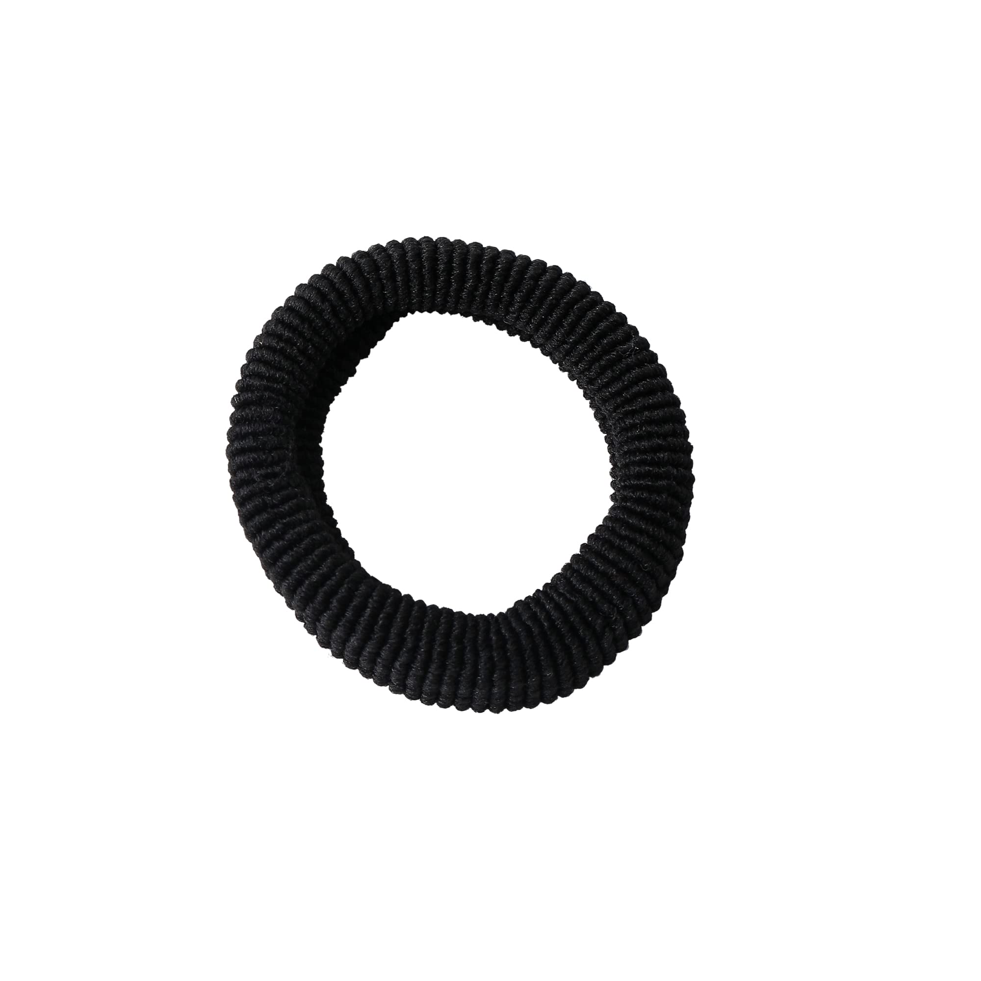 Estele Black Soft Plain Rubber Hair Bands for Women & Girls - Pack of 6 | Stretchable Ponytail Holders for Daily Use, Workouts & Hairstyling