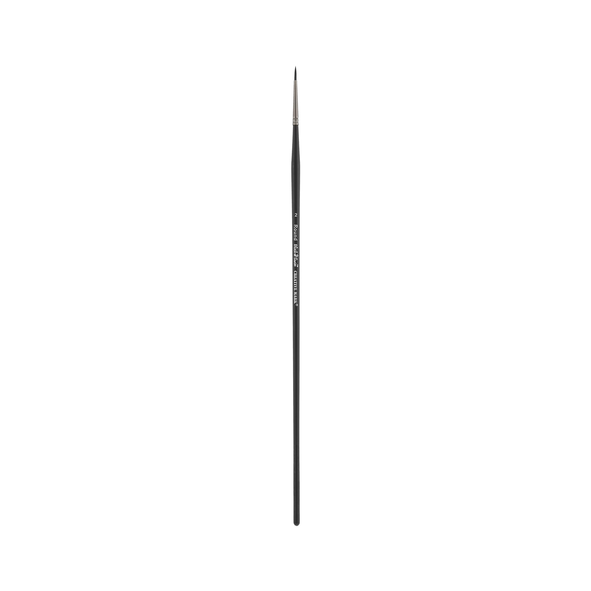 Professional Black Swan Synthetic Red Sable Round Paint Brush - Size #2 - Long Handle Artist Brush for Oil, Acrylic & Heavy Body Media - Perfect for Canvas Painting, Miniature Art & Detailed Work - Ideal for Artists of All Levels