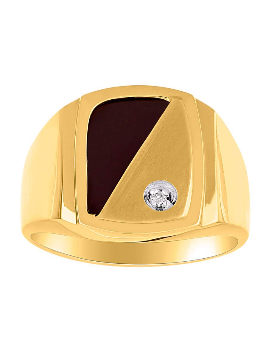 Stylish Rylos Men's Onyx Ring - Sterling Silver or Gold Plated with Diamonds | Size 8-13 | Perfect for Weddings, Gifts & Formal Occasions