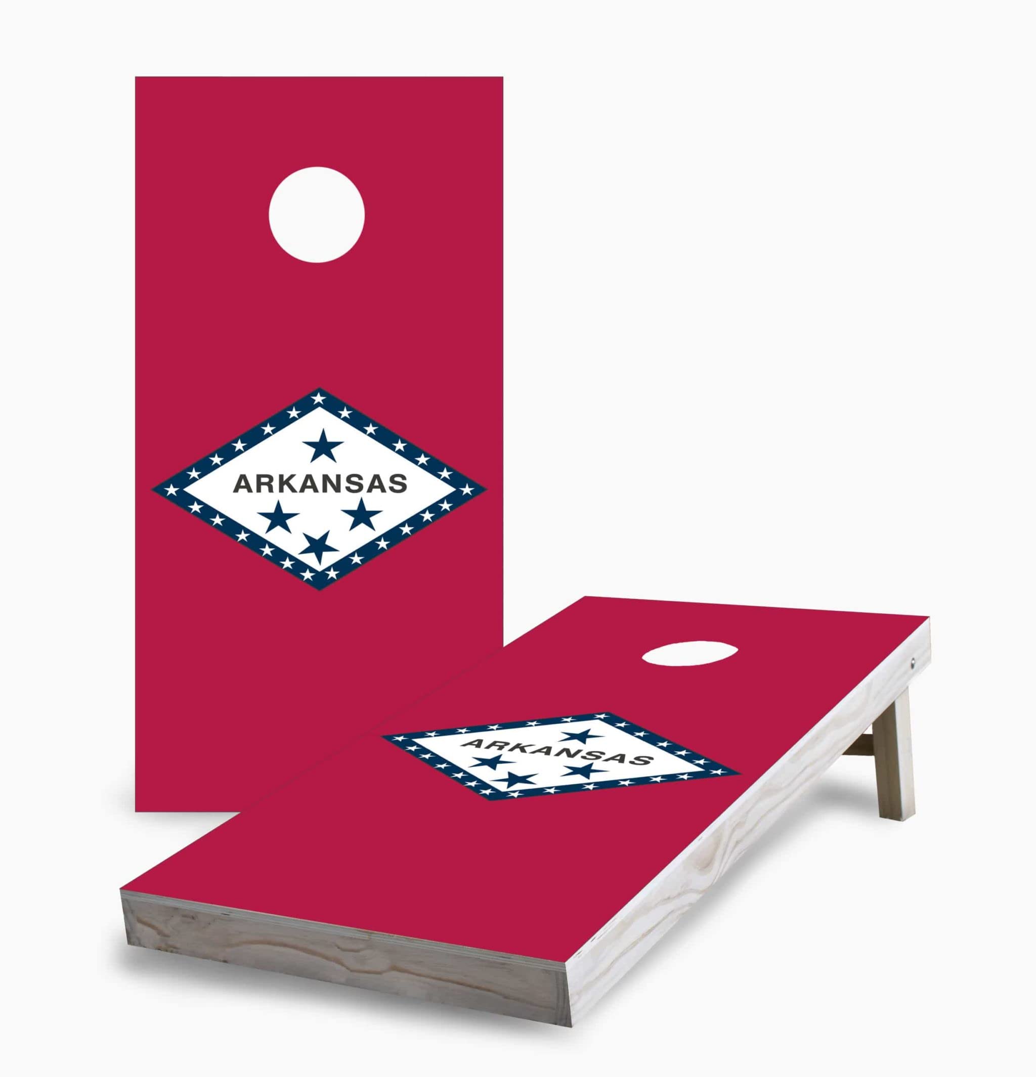 Arkansas State Flag Cornhole Game Set with 2 Boards & 8 Bags - Outdoor Lawn Tailgate Party Game for Backyard, BBQ, Picnic & Camping