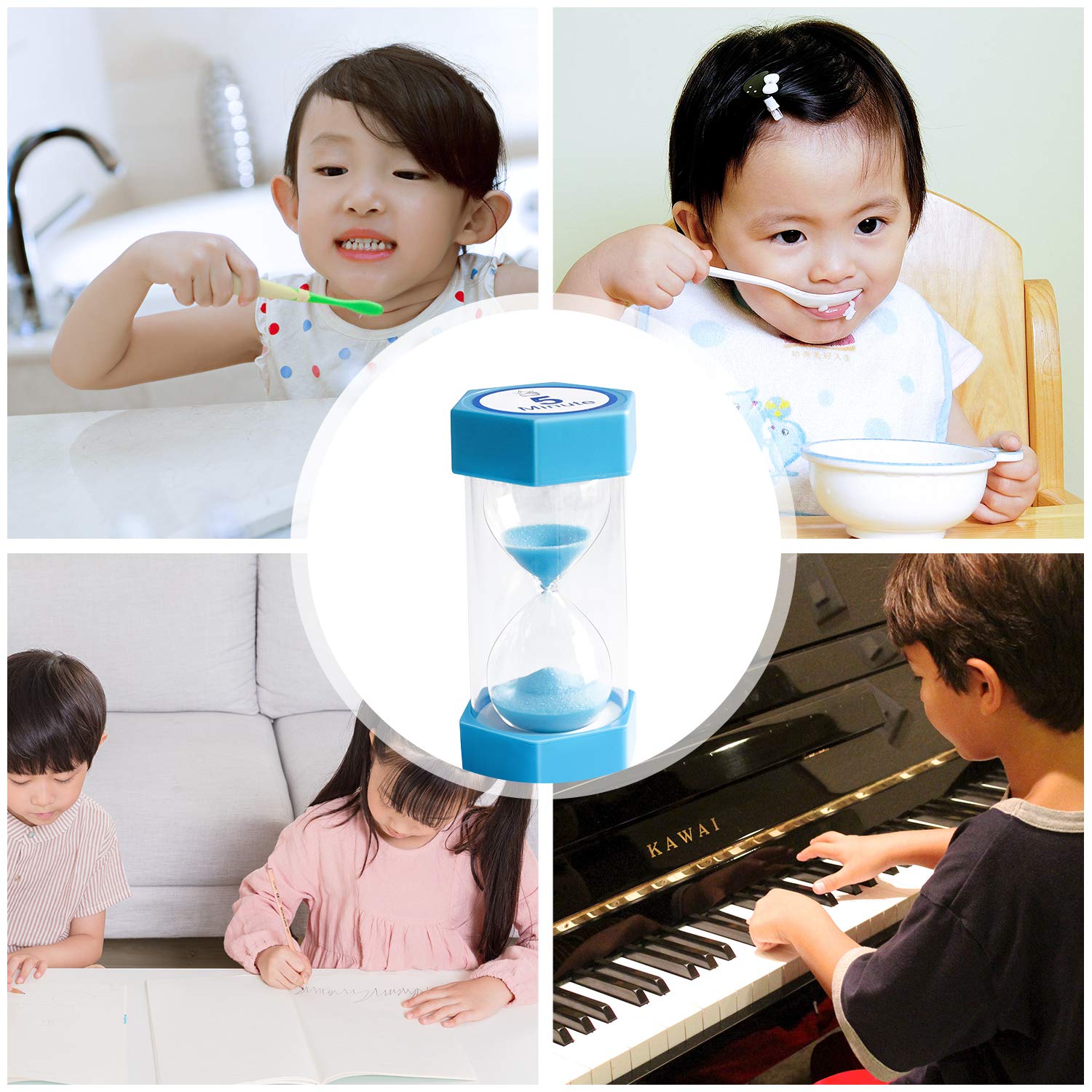 XINBAOHONG 45-Minute Plastic Hourglass Sand Timer - Grass Green Sand Clock for Kids Games, Classroom, Home Office Decor & Kitchen Use | Perfect for Board Games, Cooking, Study Sessions and Time Management