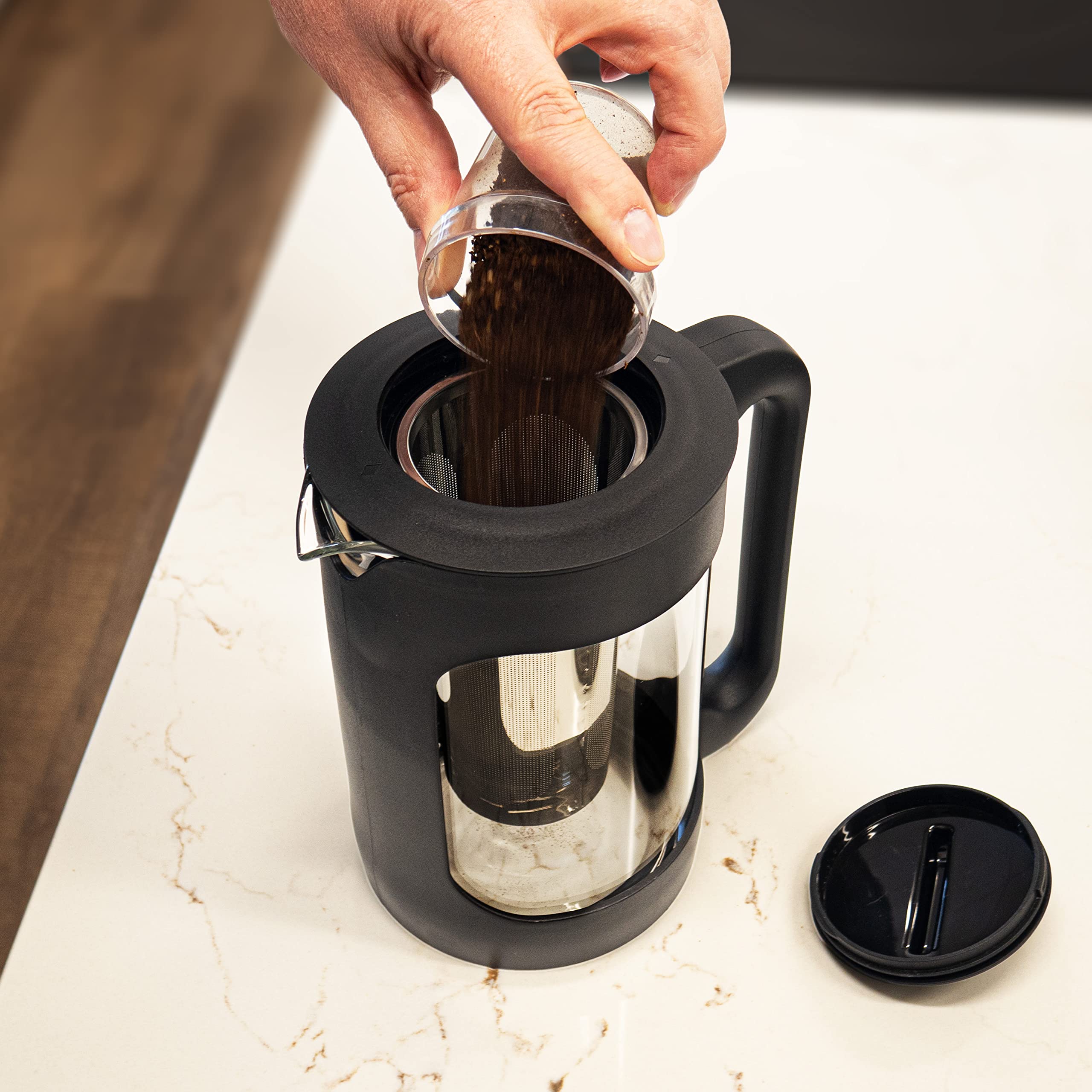 London Sip Cold Brew Coffee Maker - 1500ml Iced Coffee Pitcher & Cold Brewer for Smooth, Low-Acid Coffee - Perfect for Home, Office, or Outdoor Use