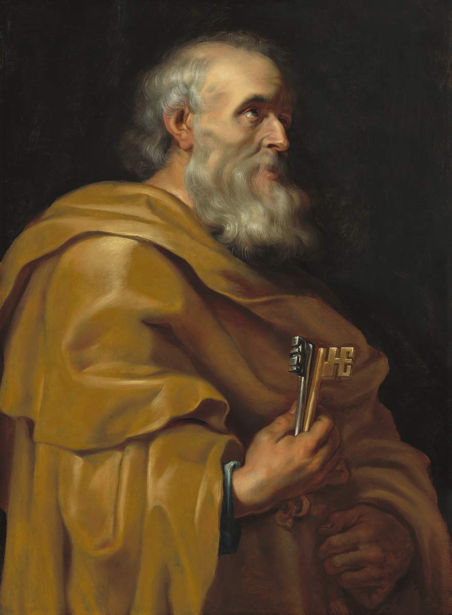 Berkin Arts Peter Paul Rubens Giclee Canvas Print - Famous Saint Peter Painting Reproduction - Fine Art Wall Decor Poster 23.2x31.5 Inches - Perfect for Living Room, Bedroom & Office Decor
