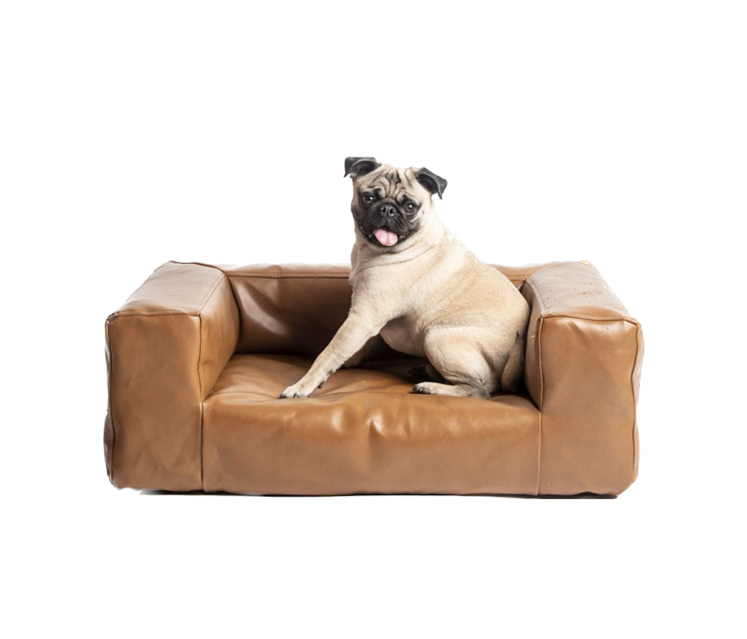 Premium Small Leather Dog Bed - Orthopedic Pet Sofa for Small Dogs, Waterproof & Chew Resistant - Perfect for Living Room, Bedroom, or Office