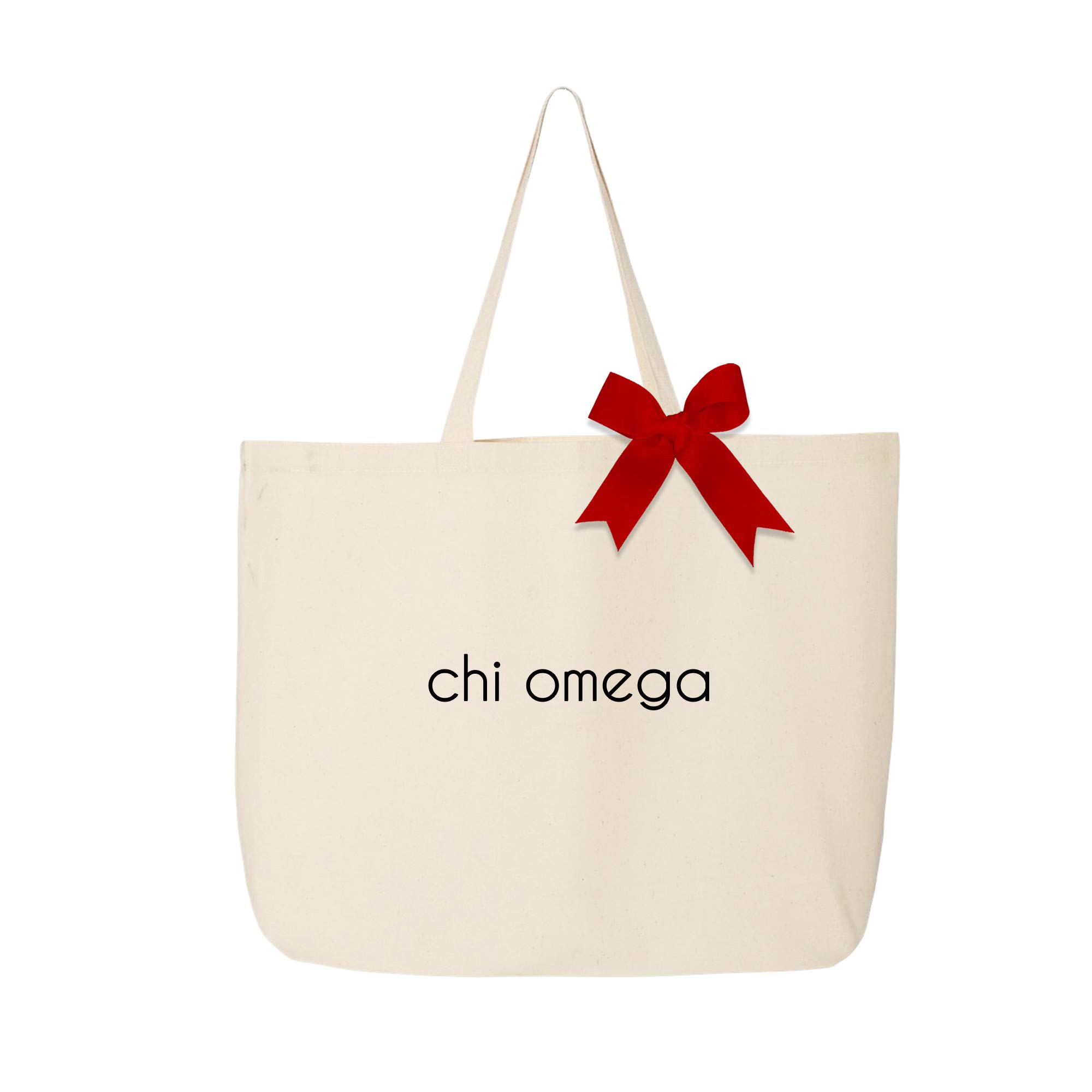 Stylish Large Canvas Tote Bags for Women with Color Bow - Classic Sorority Name Design - Perfect for College, Sisterhood Events & Everyday Use