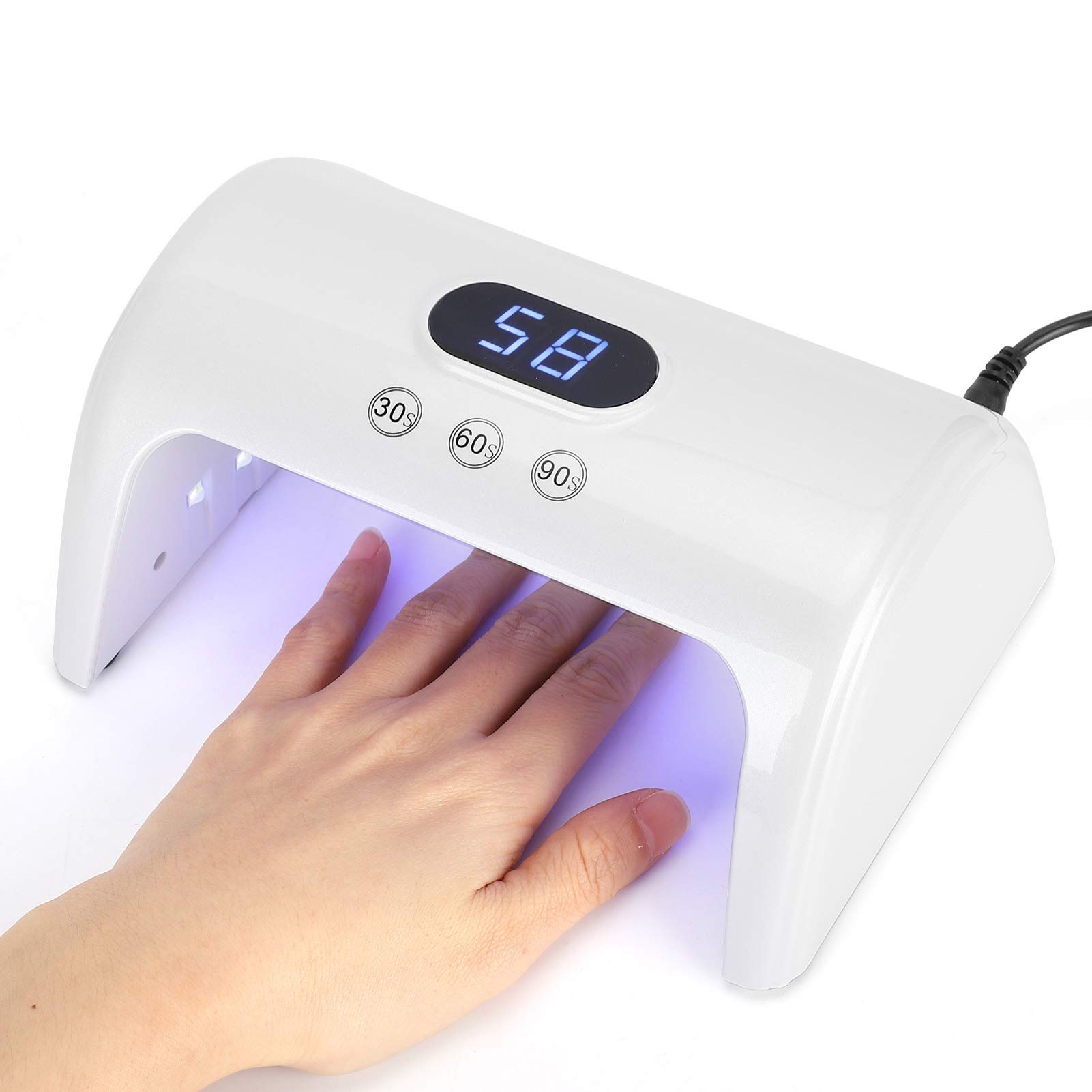 Professional LED Nail Lamp - UV/LED Gel Nail Polish Curing Light for Fingernails & Toenails | Fast Drying, Salon-Quality Manicure & Pedicure at Home (White) | Perfect for DIY Nail Art, Gel Polish Curing, and Nail Extensions