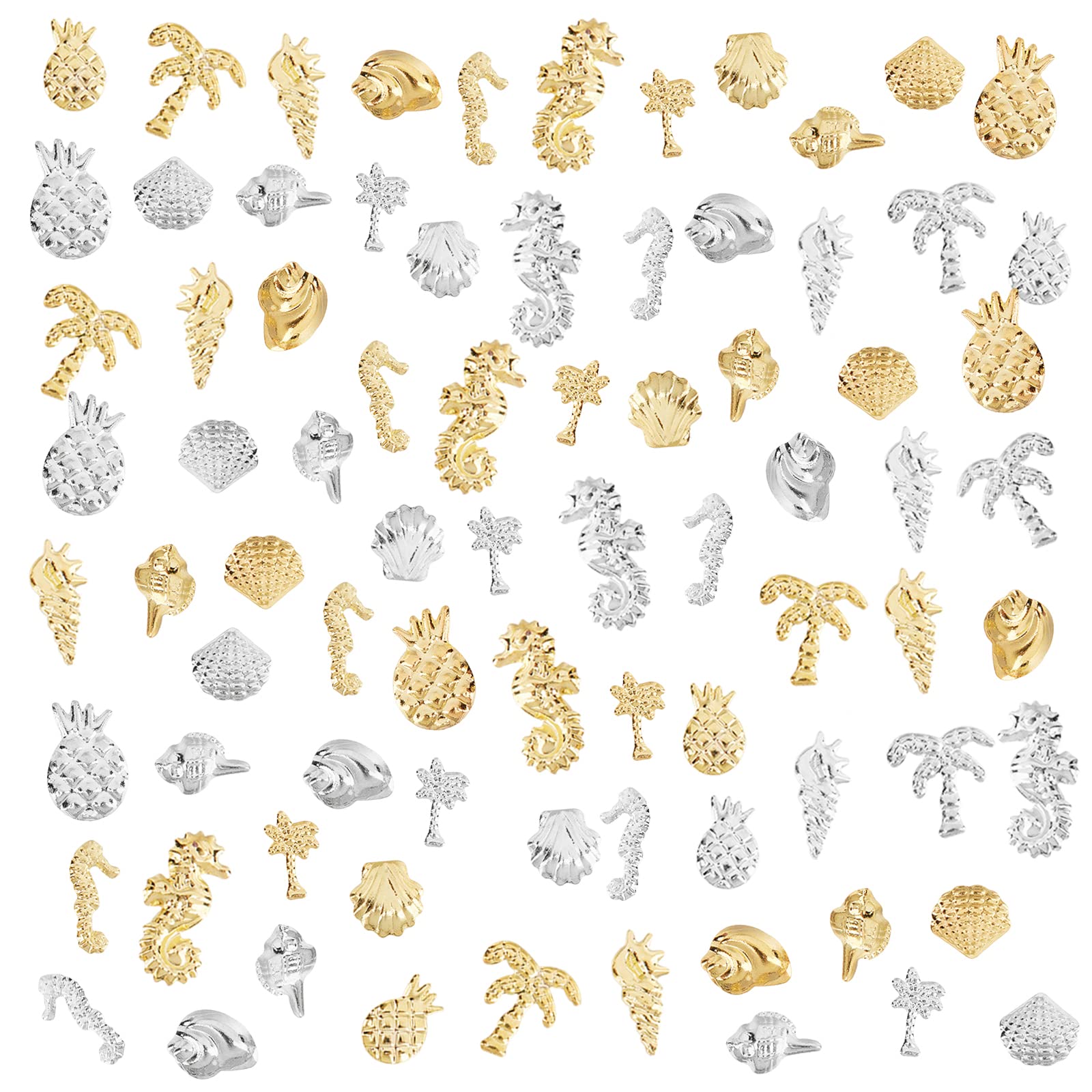 OLYCRAFT 2200Pcs Ocean Themed Resin Filler - Gold & Silver Alloy Resin Filling Crafts for Jewelry Making, Nail Art Decorations | DIY Jewelry Accessories, Scrapbooking, Home Decor