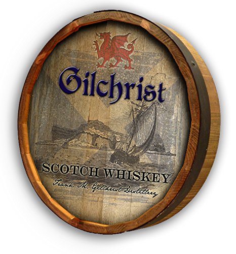 Personalized 21 Inch Whiskey Barrel Head Sign by Thousand Oaks Barrel Co. - Custom Wooden Home Bar Decor for Man Cave, Kitchen & Office - Rustic Scotch Whiskey & Wine Barrel Lid Wall Art (C15) - Perfect for Bourbon Tasting Rooms, Western Themed Weddings & Distillery Gifts