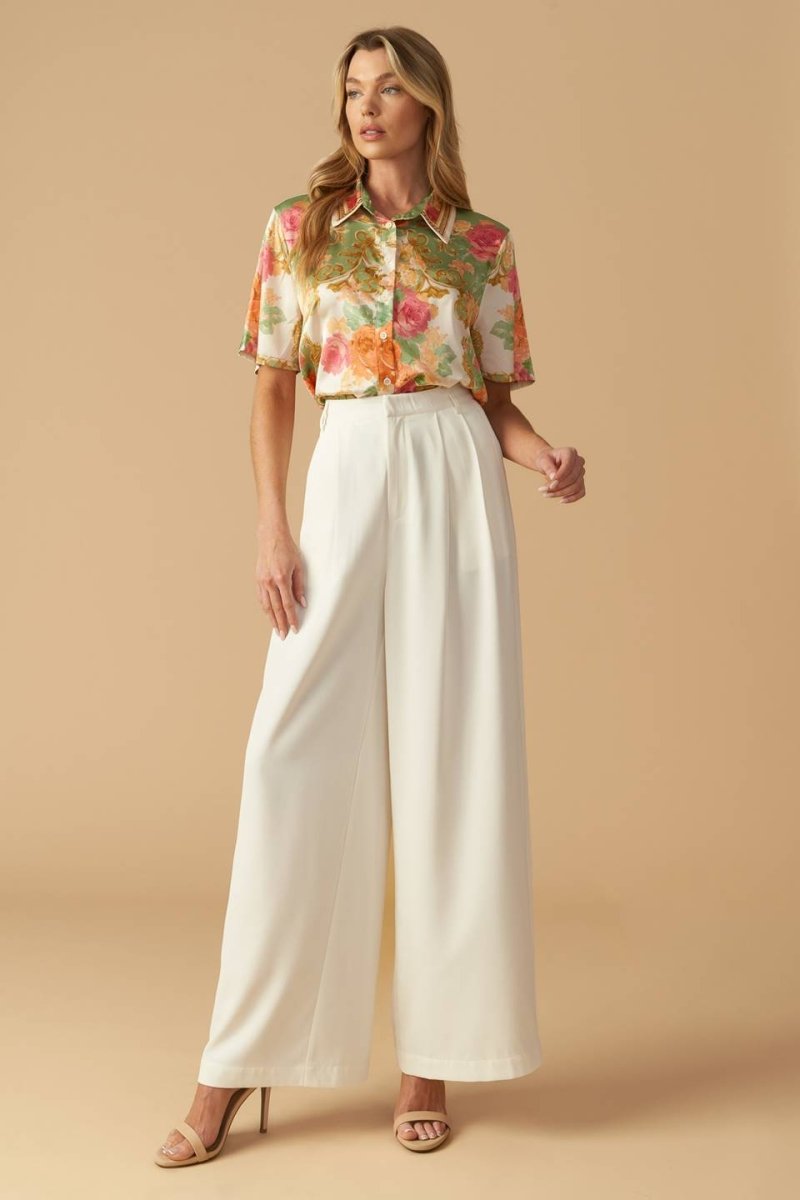 ALL EYES ON ME WOVEN TOP Women's Fashion Blouse - Trendy Casual & Party Wear for Date Nights & Social Events