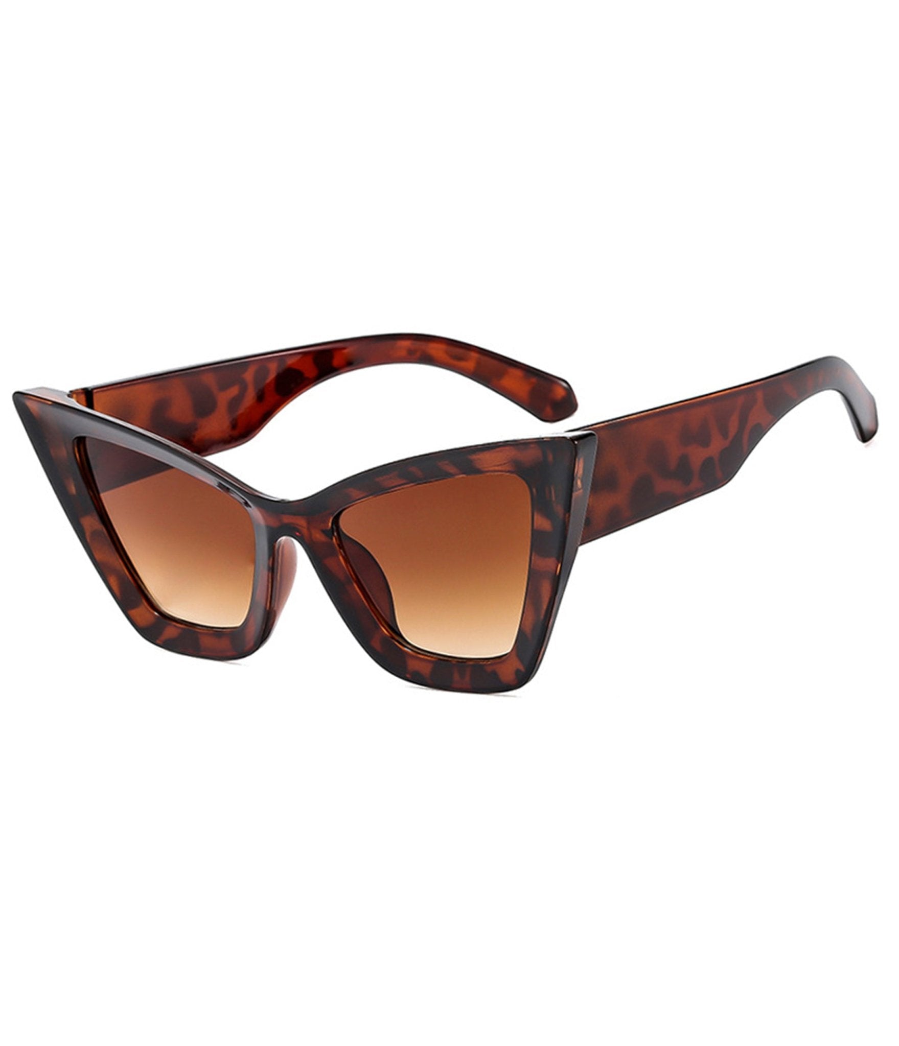 Tortoise Shell Large Frame Cat Eye Sunglasses for Women - Vintage Retro Style UV Protection - Perfect for Beach, Driving, and Outdoor Activities