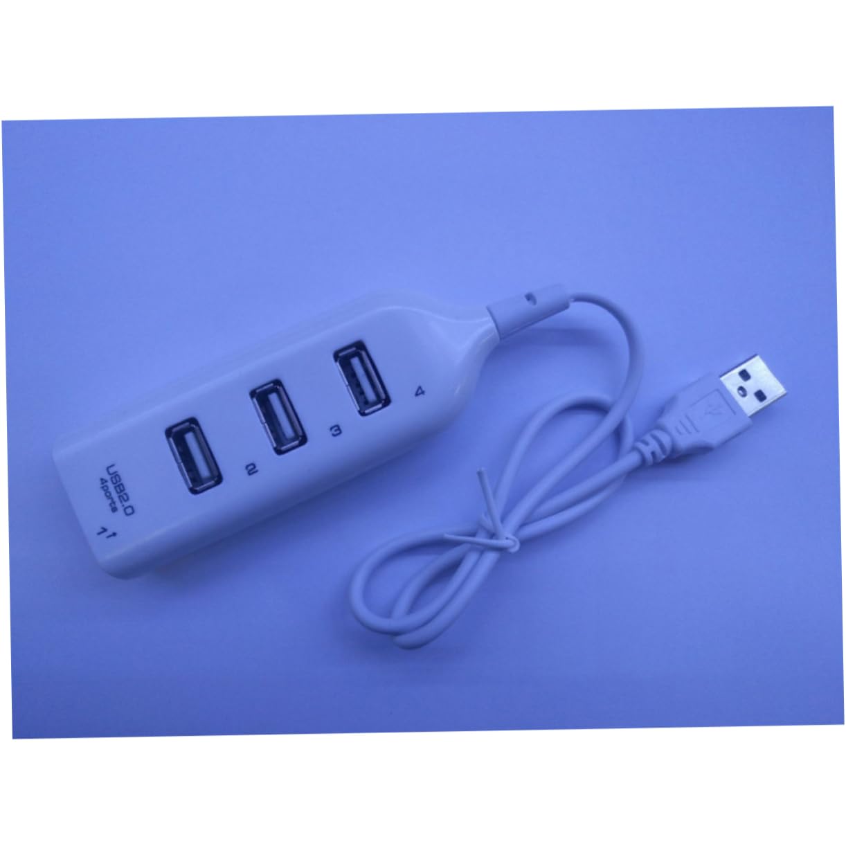Homoyoyo 4-Port USB 2.0 Hub Splitter - High-Speed Data Transfer Hub for PC, Laptop, Tablet - White Desktop Accessories for Home Office & Gaming Setup