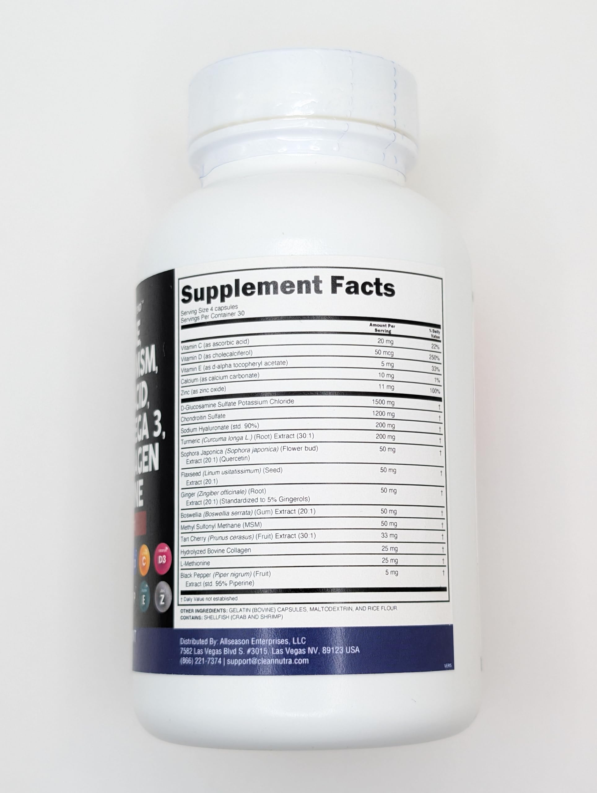 Premium Glucosamine Chondroitin MSM 1500mg with Turmeric Curcumin - Joint Support Supplement with Collagen, Hyaluronic Acid & Omega 3 for Men & Women - 120 Capsules - Supports Mobility & Comfort for Active Lifestyles, Workouts & Aging Joints