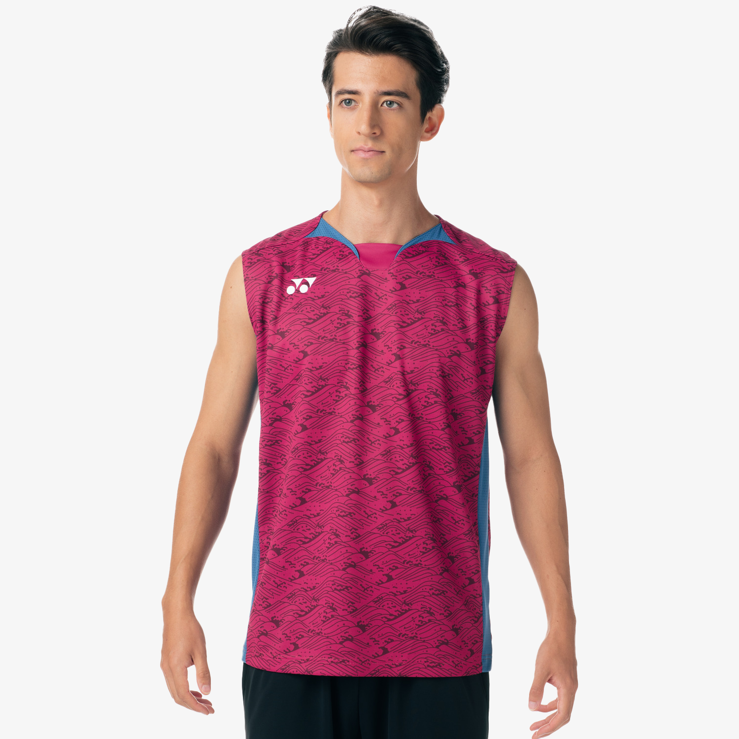 Yonex Men's Very Cool Dry Sleeveless Tennis Shirt 10614 - Breathable Quick-Dry Performance Top for Hot Weather (Grape) | Ideal for Tournaments, Training & Summer Sports