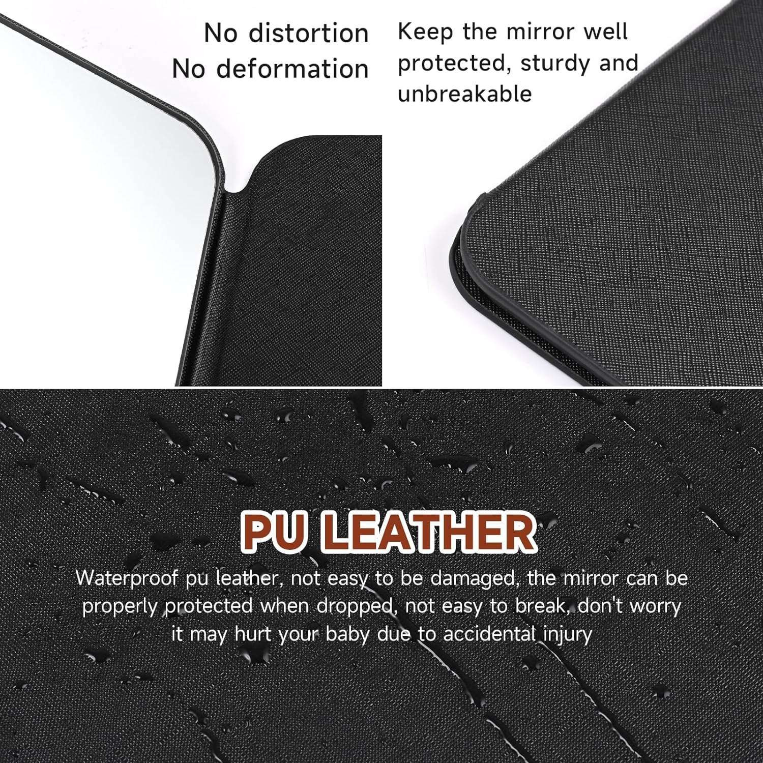 VELINEX Portable Folding Makeup Mirror - Adjustable Angle Compact Travel Mirror with Round Edge, Perfect for Vanity, Bathroom & Travel (Black, Pack of 1) | Ideal for Home Makeup, Hotel Use & On-the-Go Touch Ups