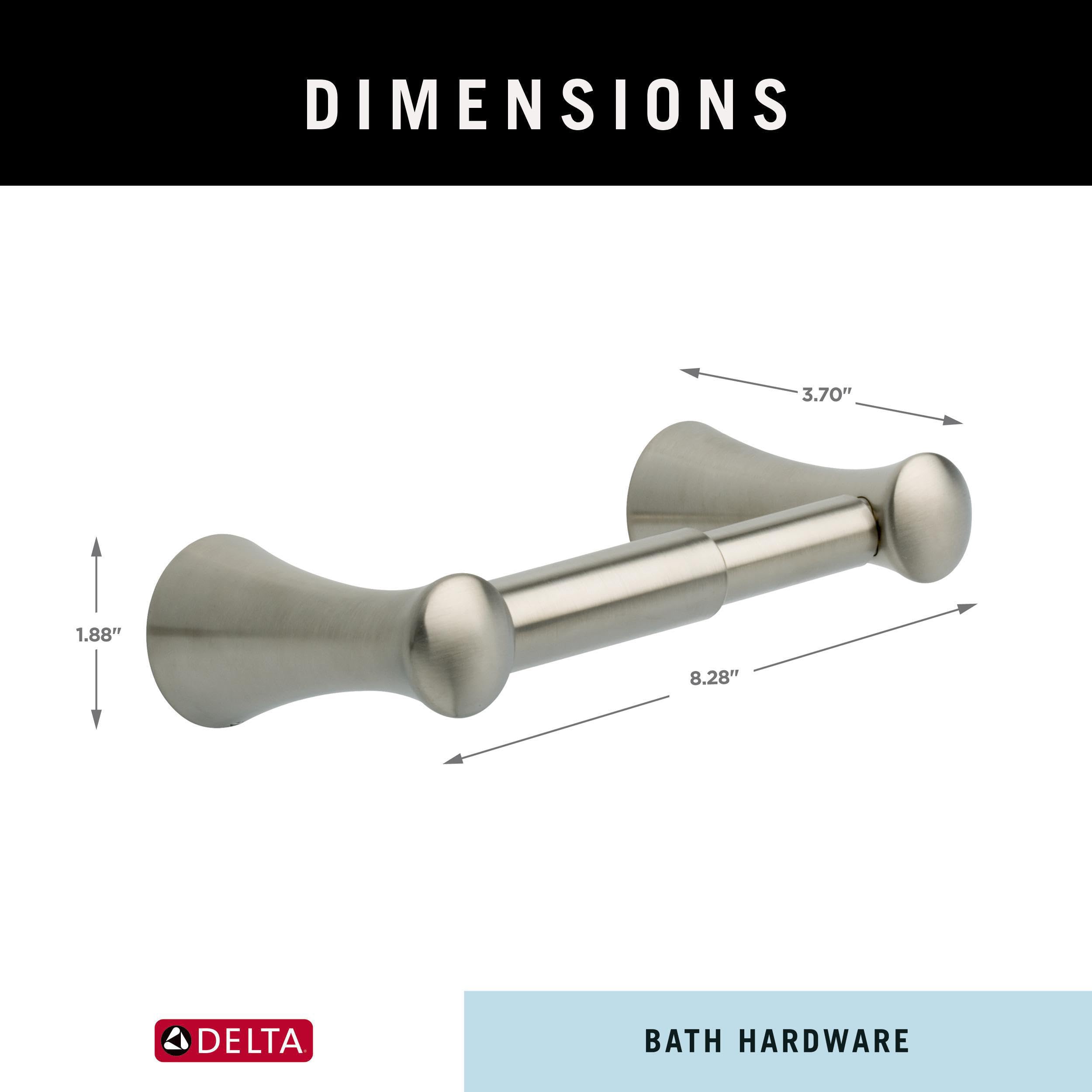 Delta Lahara 1-Pack Stainless Steel Toilet Paper Holder - Spring Loaded Wall Mount Bathroom Tissue Roll Organizer (D73850-SS) - Perfect for Modern Bathrooms & Powder Rooms