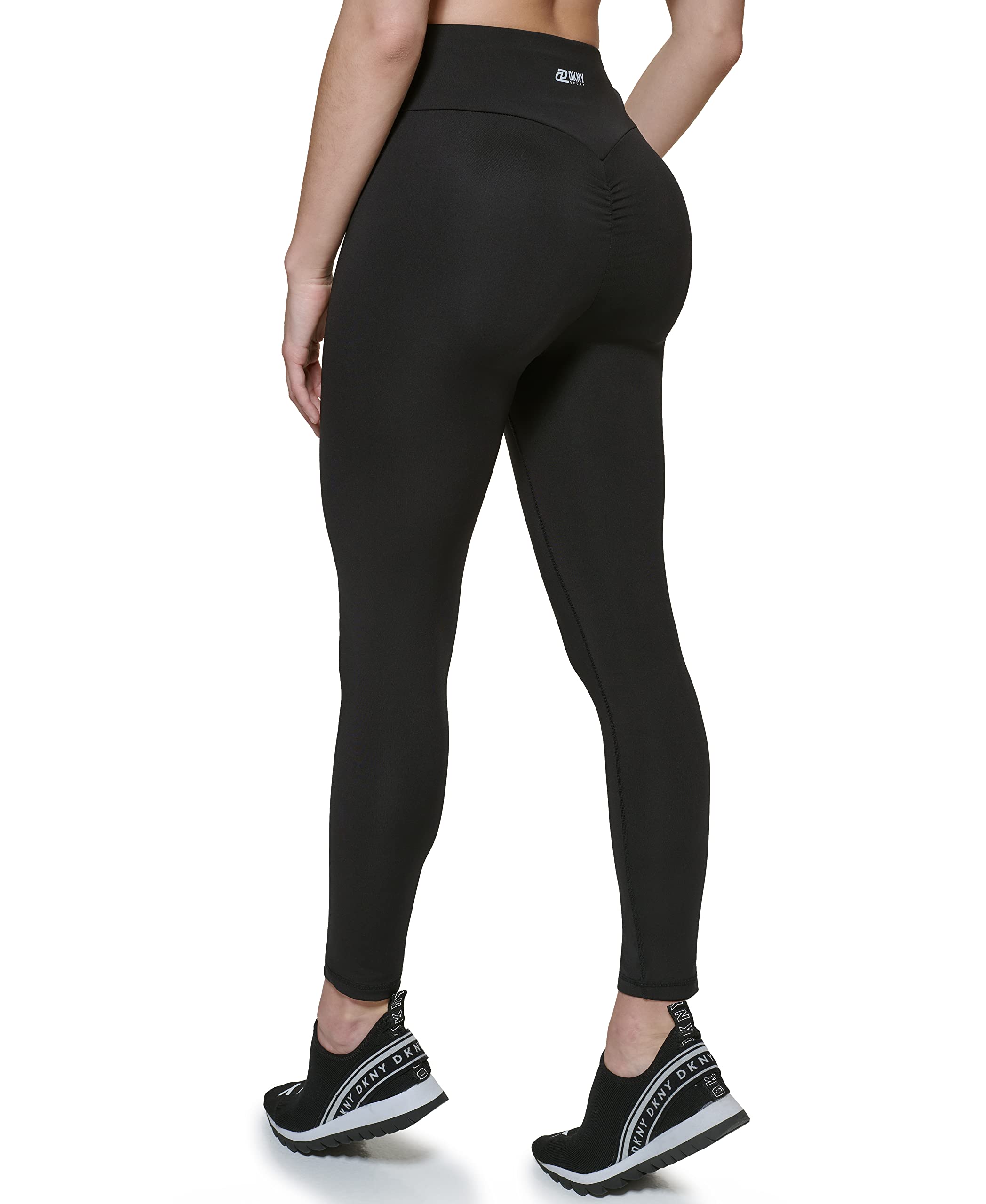 DKNY Women's High Waisted Tummy Control Yoga Pants - Workout Leggings for Gym, Running & Everyday Wear