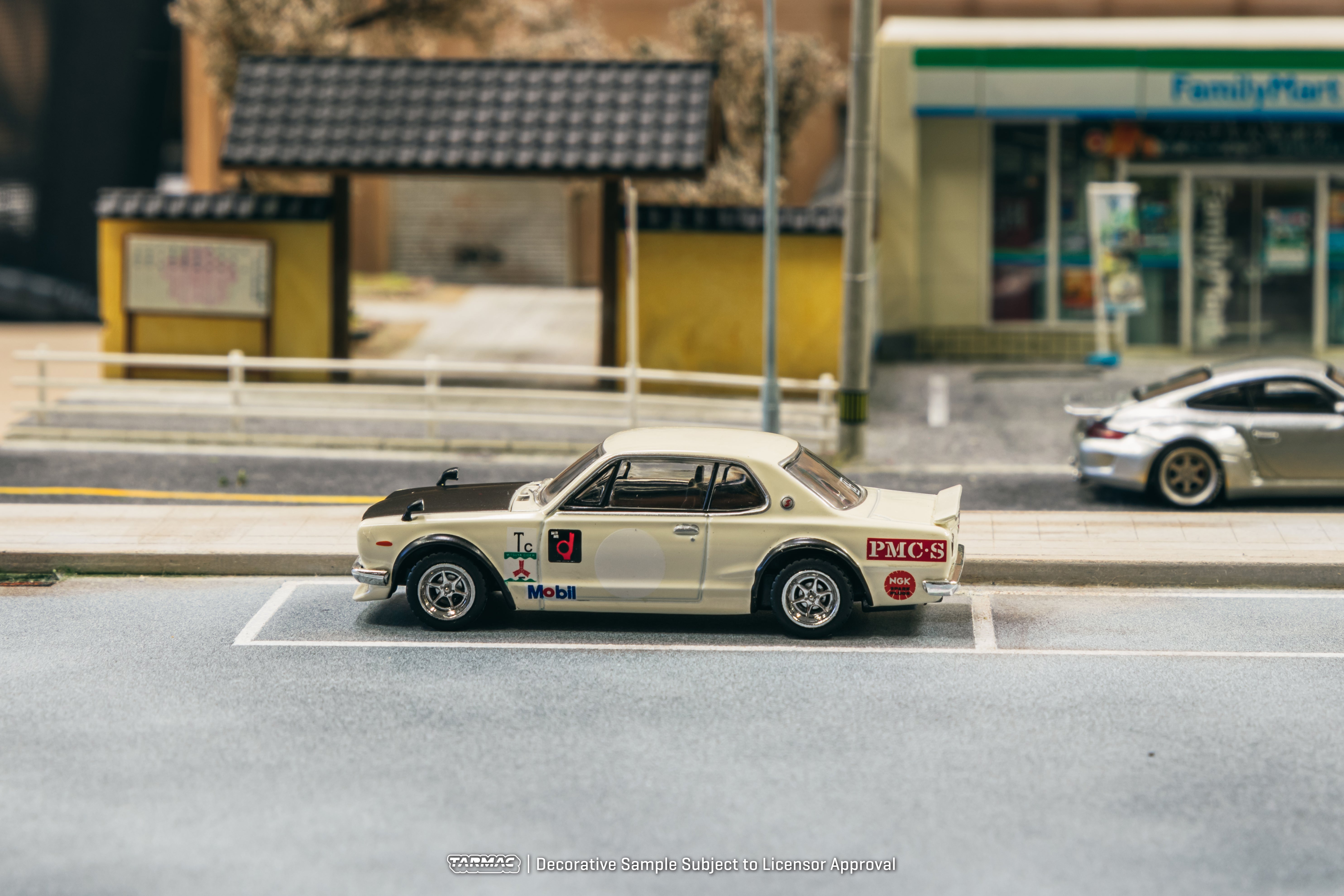 Tarmac Works 1/64 Scale Diecast Model Car - Nissan Skyline HT 2000GT-R White - Collectible Miniature Vehicle for Display & Racing - Perfect for Car Enthusiasts & Model Collectors