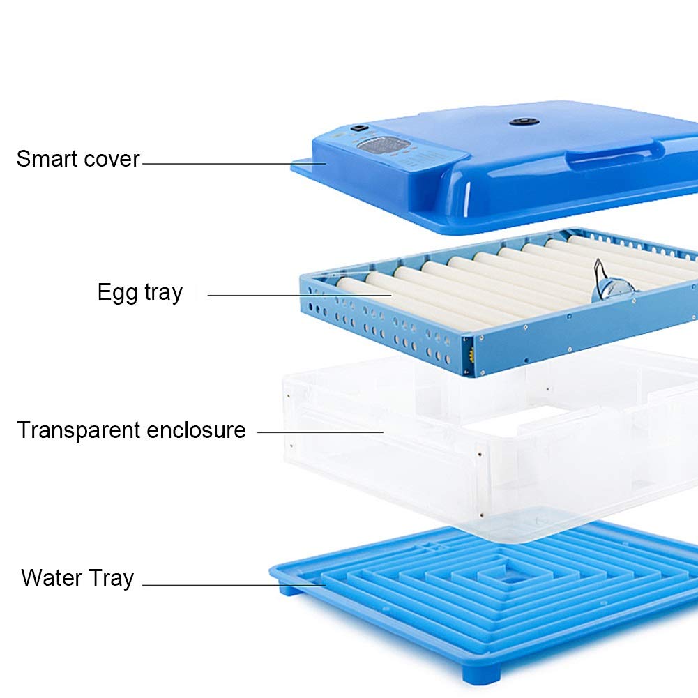 128 Egg Fully Automatic Poultry Incubator with Temperature & Humidity Control, Auto Water Refill for Chicken, Goose, Duck Eggs - 220V Hatcher for Home Farming & Backyard Poultry Breeding