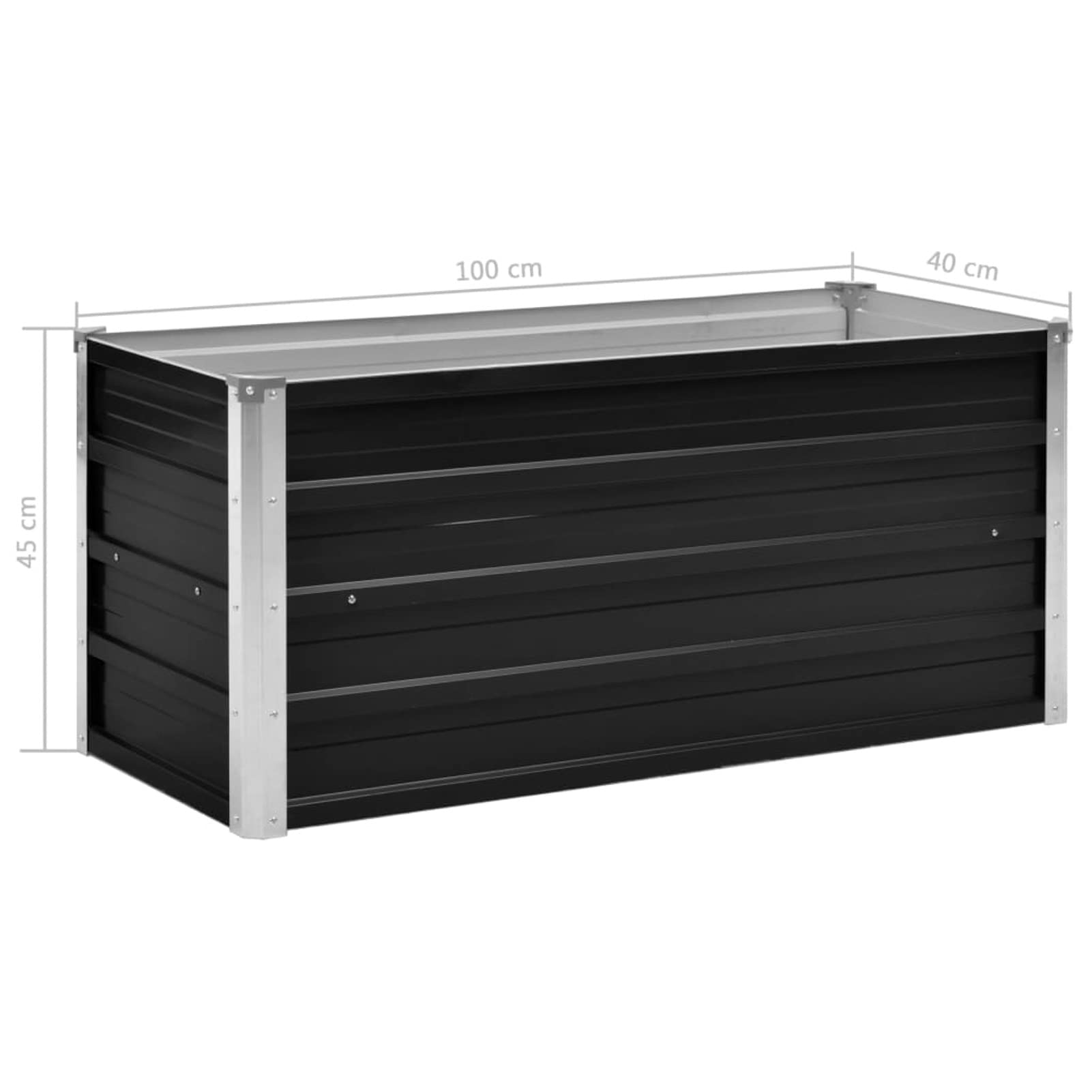 **Galvanized Steel Raised Garden Bed Planter Box 39.4