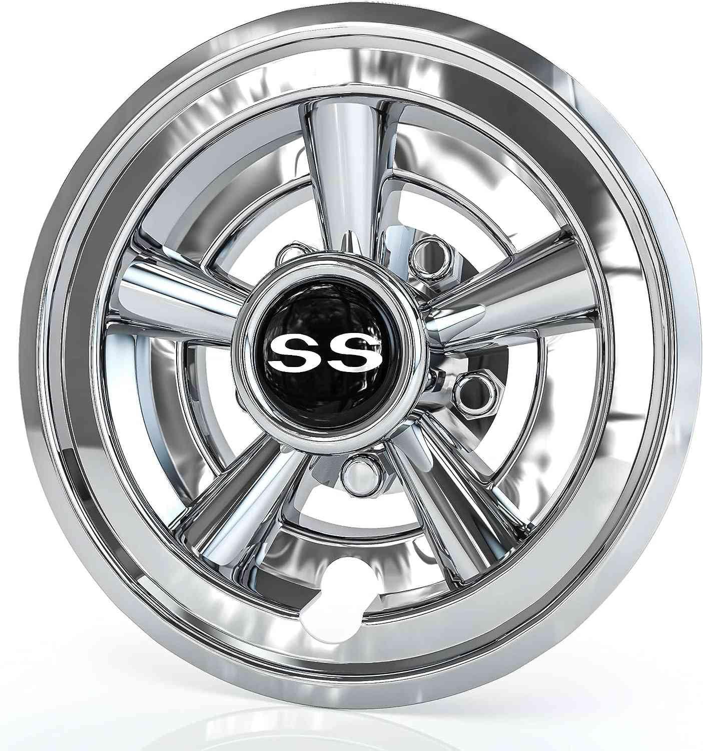 8 Inch Golf Cart Wheel Covers Hubcaps - Universal Fit for Yamaha, Club Car & EZGO (Model 10L0L) - Durable Protection & Stylish Upgrade for Golf Carts, Utility Vehicles & Neighborhood Cruisers