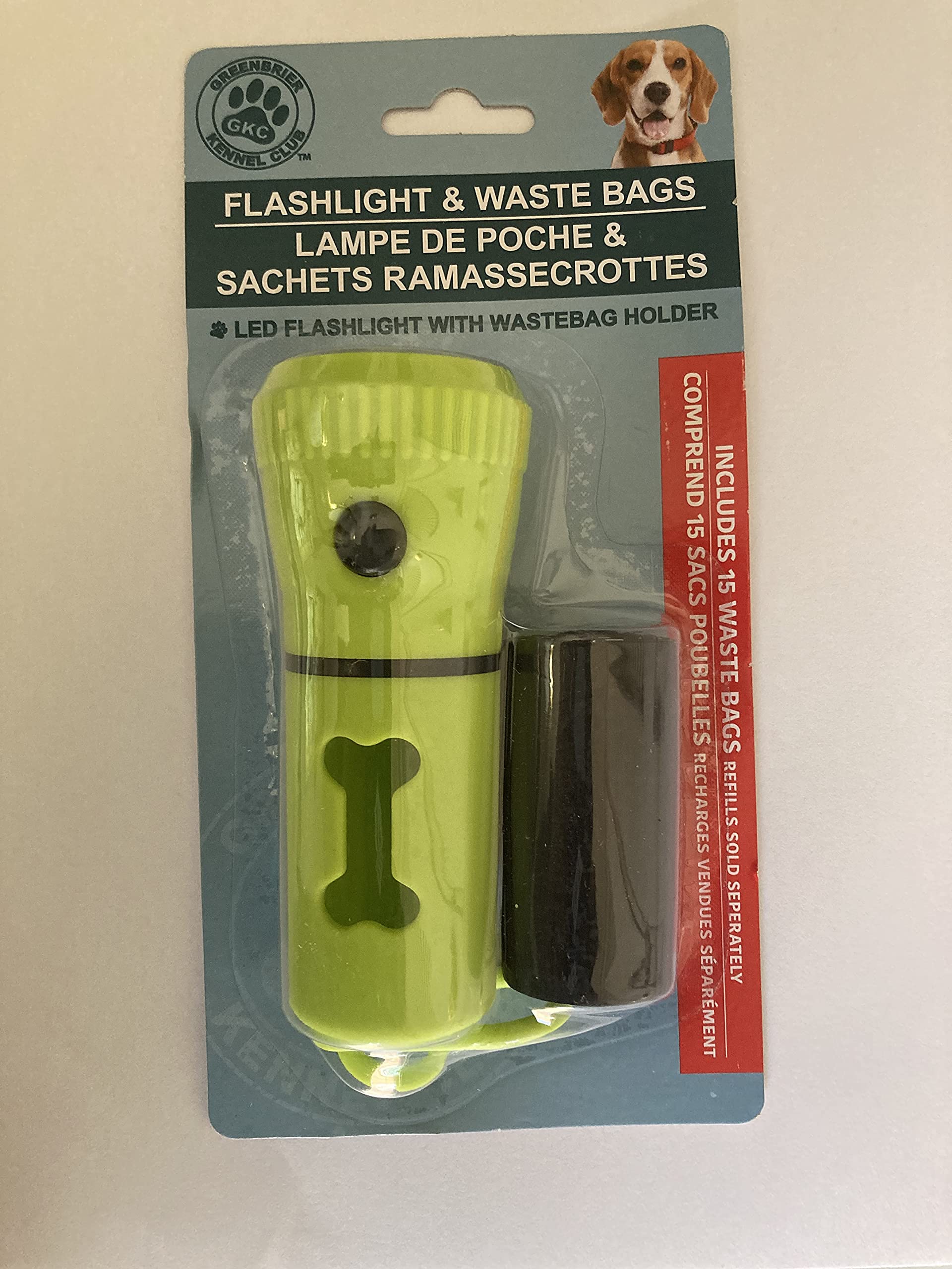 Dog Waste Bag Dispenser with Built-in Flashlight & 15 Refill Bags - Perfect for Nighttime Dog Walking, Hiking, and Outdoor Adventures