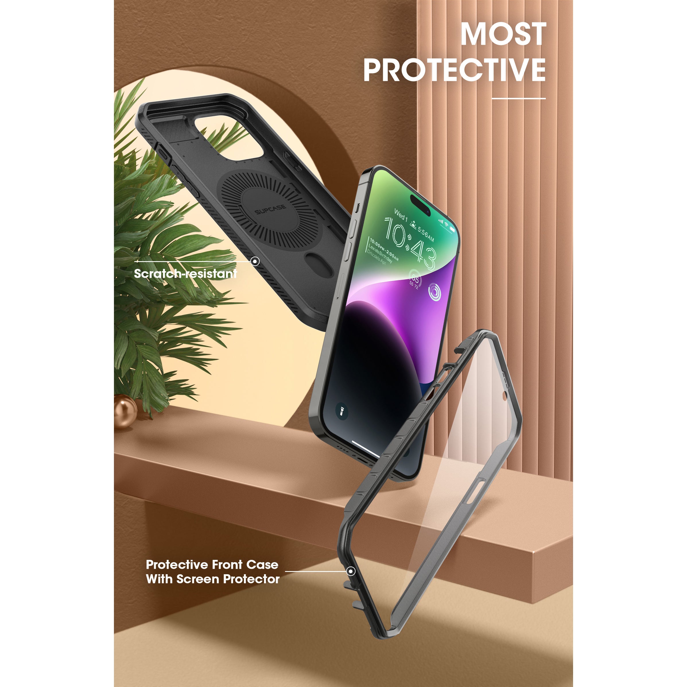 iPhone 15 Plus 6.7 Inch Unicorn Beetle PRO MAG Rugged MagSafe Case - Gun Metal | Shockproof Protective Cover with Built-in Screen Protector | Perfect for Outdoor, Work & Daily Use