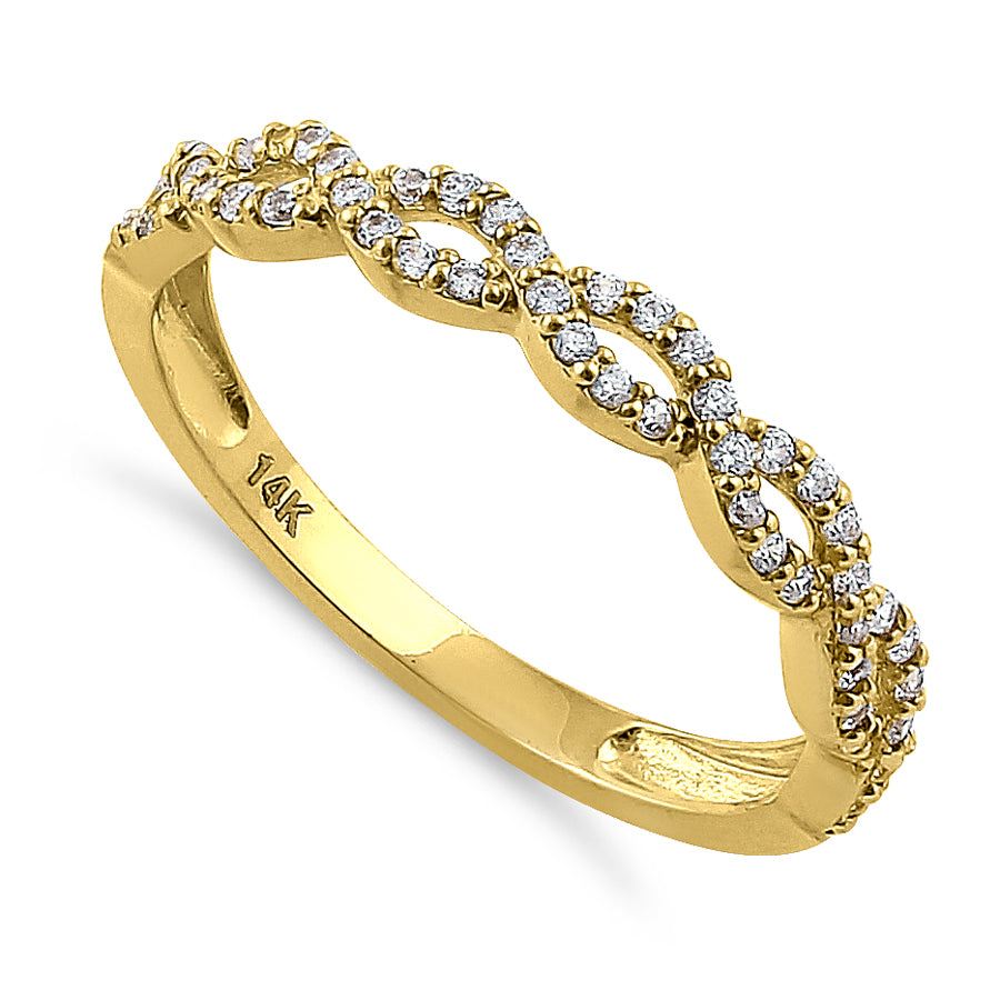 14K Yellow Gold Diamond Twist Ring - 0.26 ct. Solitaire Engagement Ring for Women, Elegant Wedding Band, Anniversary Gift Jewelry (Perfect for Proposals, Bridal Sets & Special Occasions)