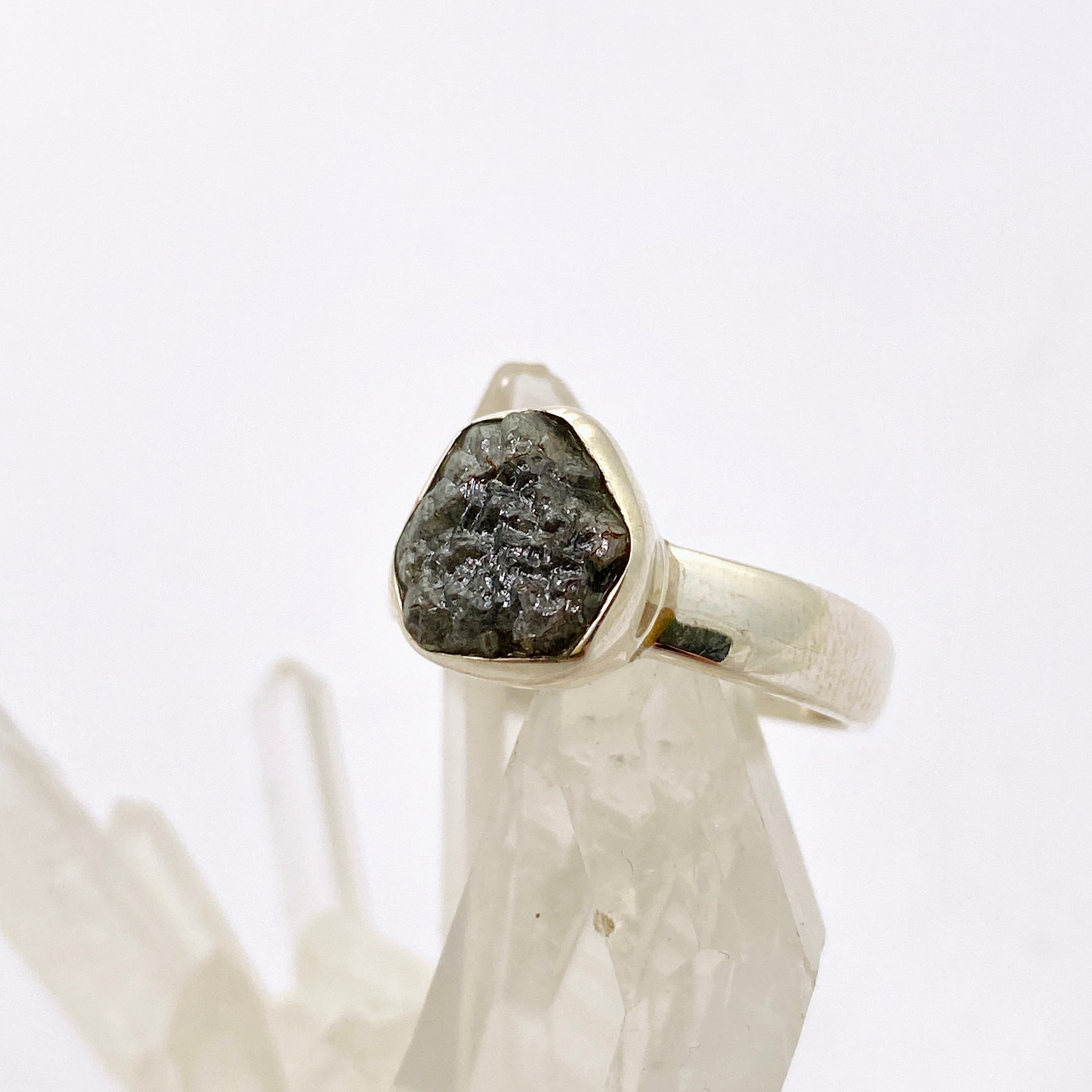 Natural Rough Diamond Freeform Raw Ring - Size 7 - Handmade Unique Jewelry - PRGJ884 - Perfect for Boho Chic Style & Wedding Engagement Rings