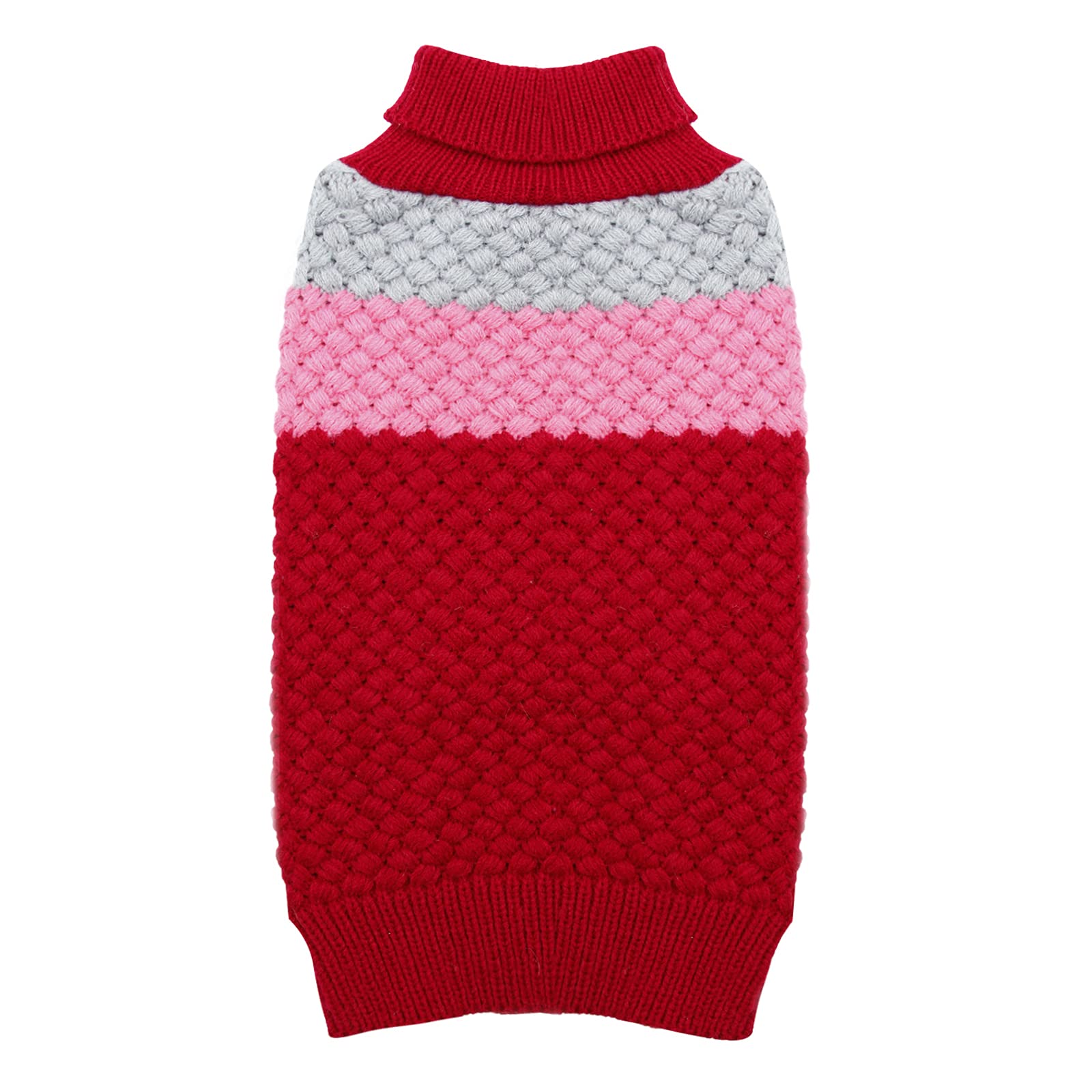 KYEESE Small Dog Sweaters - Turtleneck Knitwear for Puppies, Red XS | Warm & Stylish Winter Outfit for Indoor & Outdoor Activities