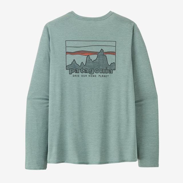 Men's Long Sleeve Capilene Cool Daily Graphic T-Shirt - Moisture Wicking & Breathable for Hiking, Travel & Outdoor Activities