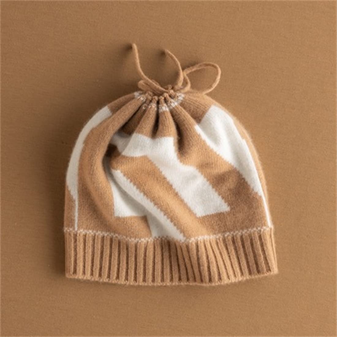 Warm Winter Knitted Cashmere Beanie Hats for Women & Men - Colorful Ski Skull Cap with Tie-Rope Design | Cozy Sleep Hat for Cold Weather, Outdoor Activities & Travel
