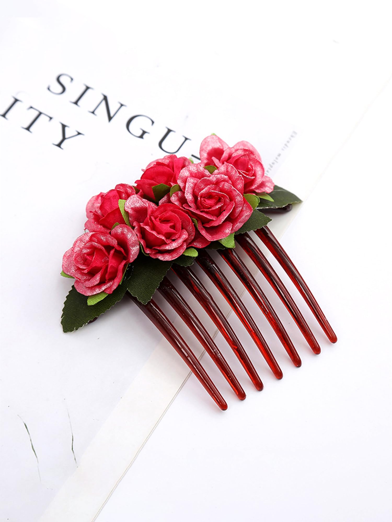 Yellow Floral Hair Pin for Women - Elegant Chimes Comb Hair Clip, Bridal Wedding Hair Accessories, Side Pin & Juda Pin - Perfect for Weddings, Parties & Everyday Styling