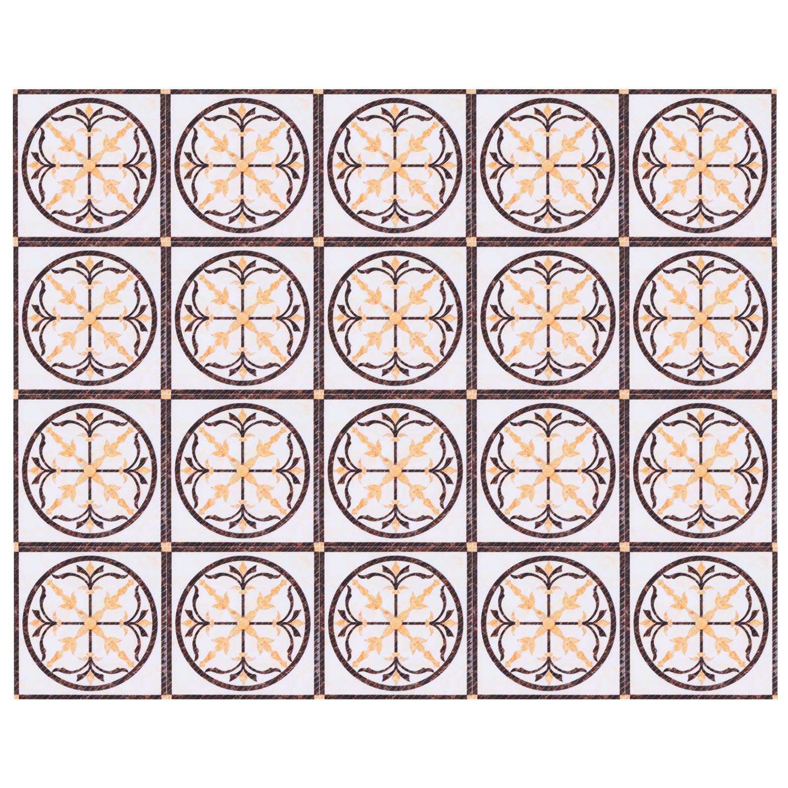 TeamSky 20PCS Self-Adhesive Waterproof Tile Stickers - Peel and Stick Floor Decals for Diagonal Pattern Home Decor - Perfect for Living Room, Kitchen, Bathroom & Bedroom Renovation