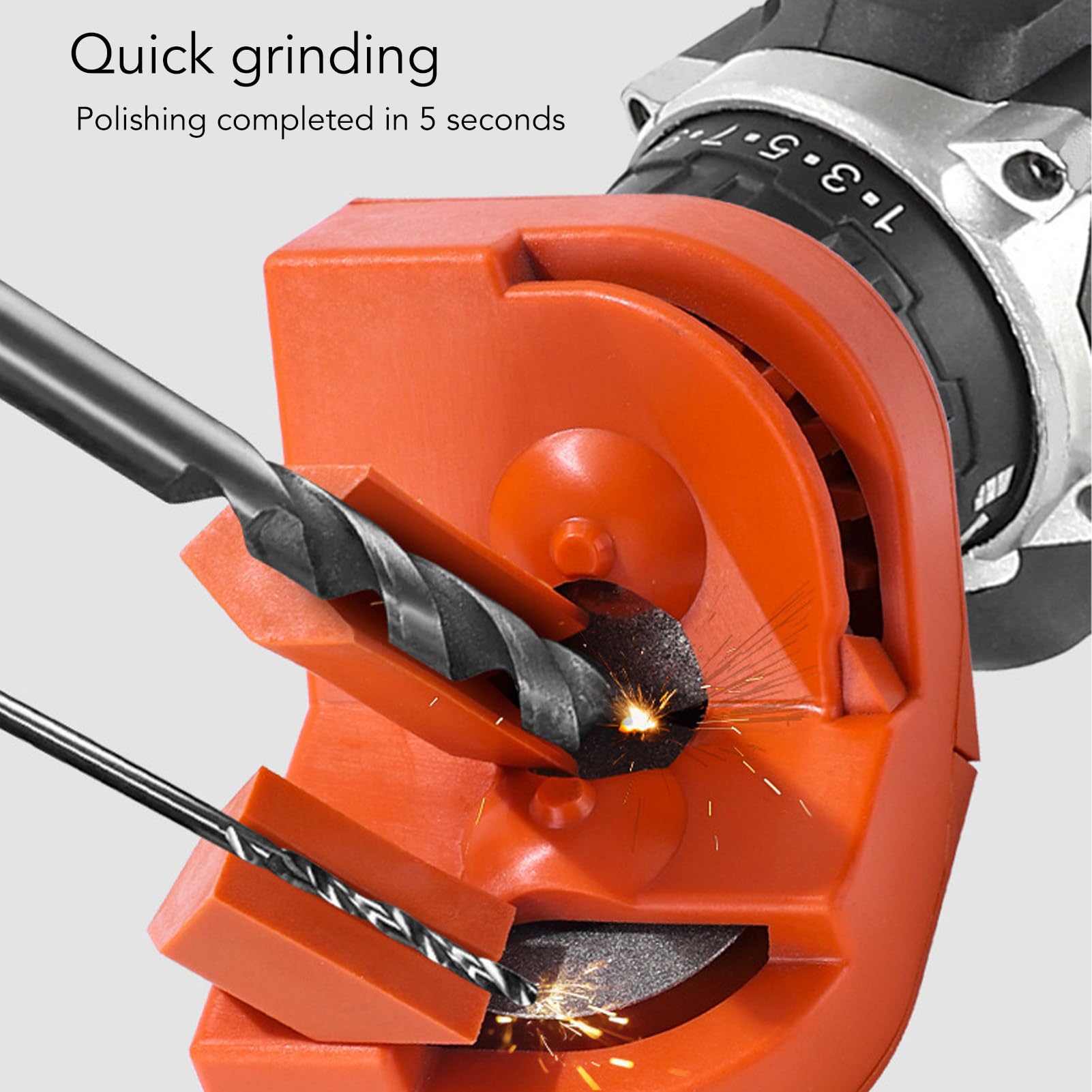 Sanpyl Electric Drill Bit Sharpener - 3 Flute Portable Grinding Tool for Hardened Steel, Carbide & Cobalt Bits | Perfect for DIY Projects, Metalworking & Home Workshop Use