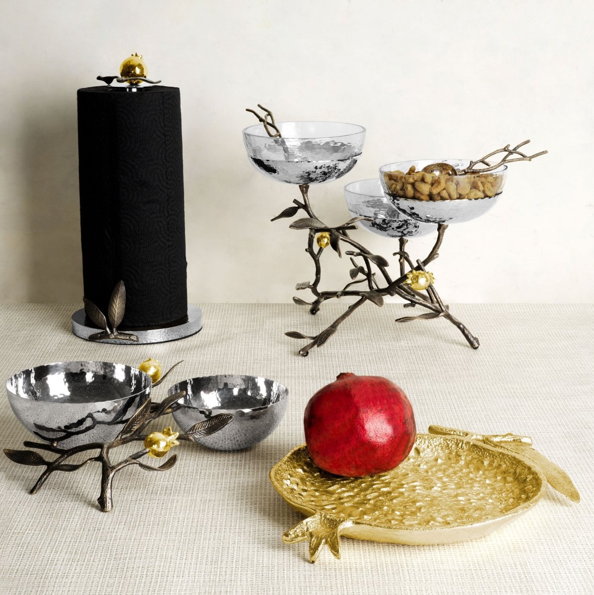 Stainless Steel Pomegranate Paper Towel Holder - Rustproof Kitchen Countertop Organizer for Bathroom, Office & RV - Perfect for Home Decor & Gift Giving