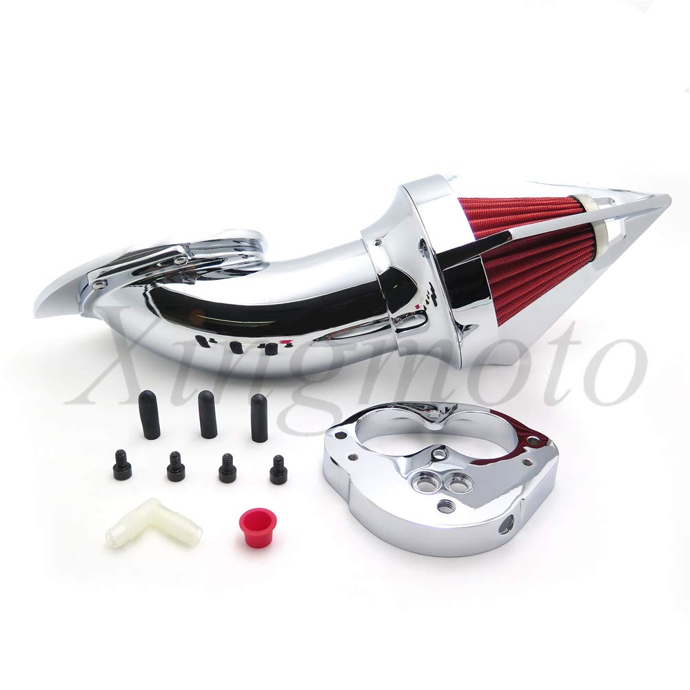 Chrome Triangle Air Cleaner Kit for Kawasaki Vulcan 1500 1600 Classic 2000-2012 - High Performance Motorcycle Air Intake System - Perfect for Custom Bike Builds & Performance Upgrades