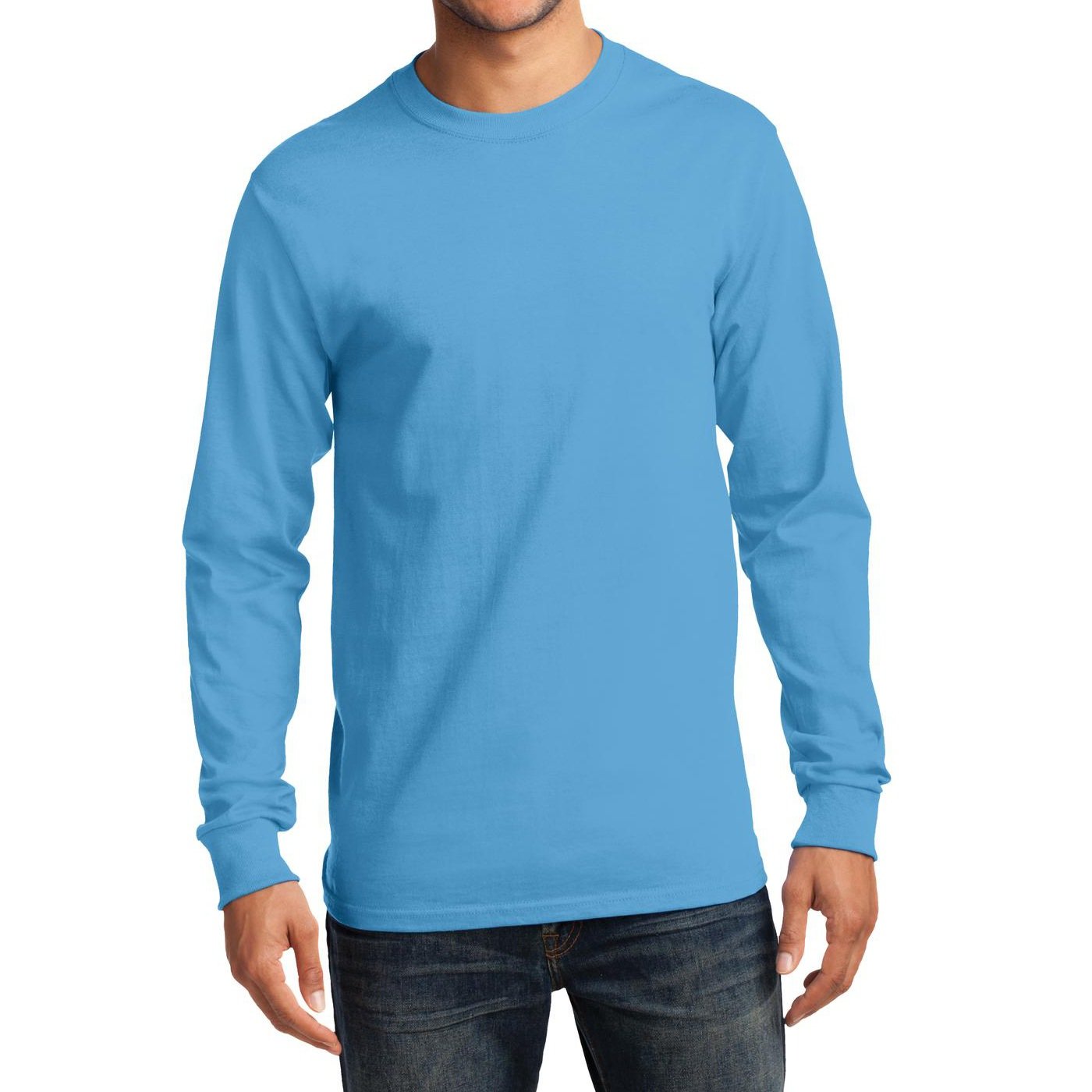 Premium Men's Long Sleeve Essential T-Shirt - Soft Cotton Crewneck Basic Tee for Casual Wear, Layering & Everyday Comfort | Ideal for Work, Gym & Outdoor Activities
