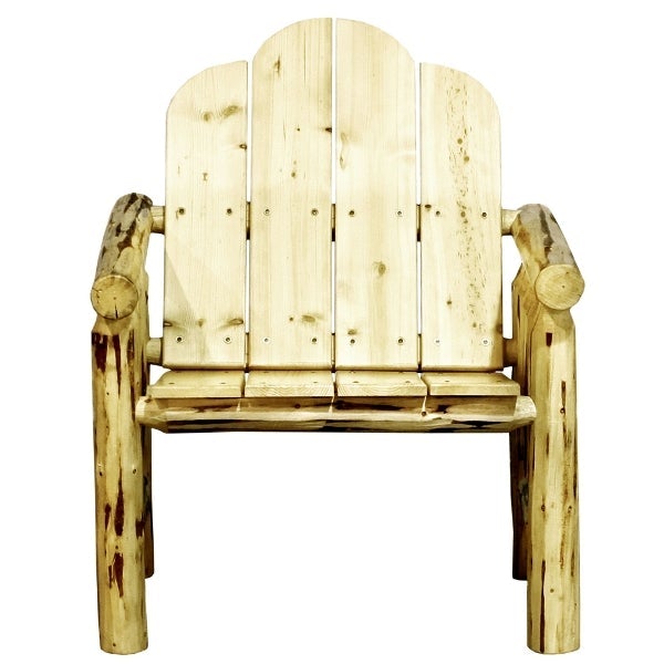 Montana Log Deck Chair - Rustic Outdoor Wooden Patio Lounge Chair for Garden, Poolside & Backyard Relaxation | Heavy Duty & Weather Resistant