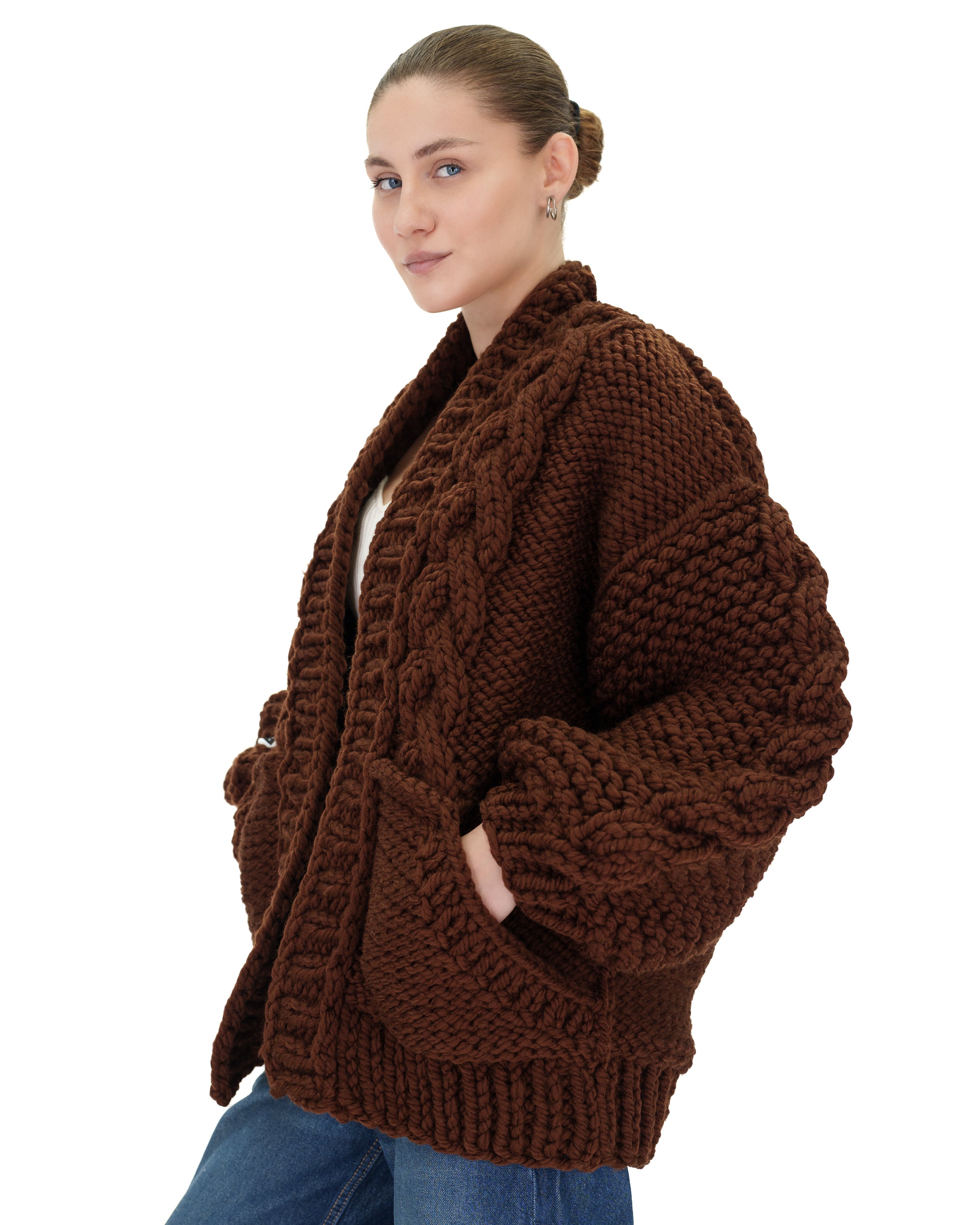 Stylish Braided Pocket Cardigan for Women - Soft Knit Open Front Sweater | Perfect for Fall, Winter & Layering Outfits