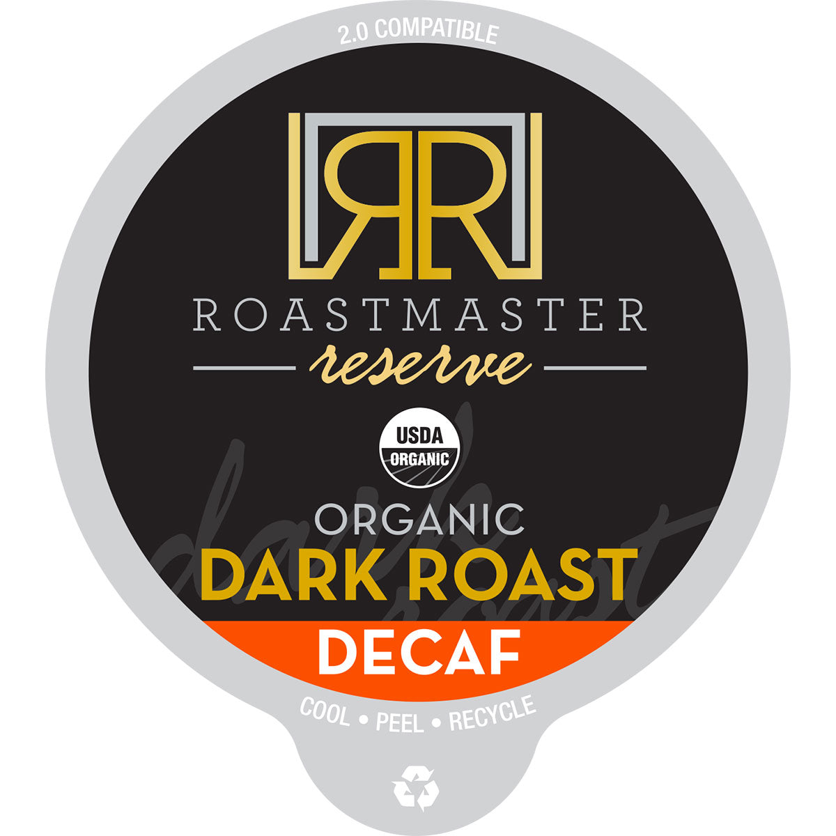 Organic Decaf Dark Roast Coffee Pods - Roastmaster Reserve | Compatible with Keurig 2.0 | Perfect for Home, Office & Gifting