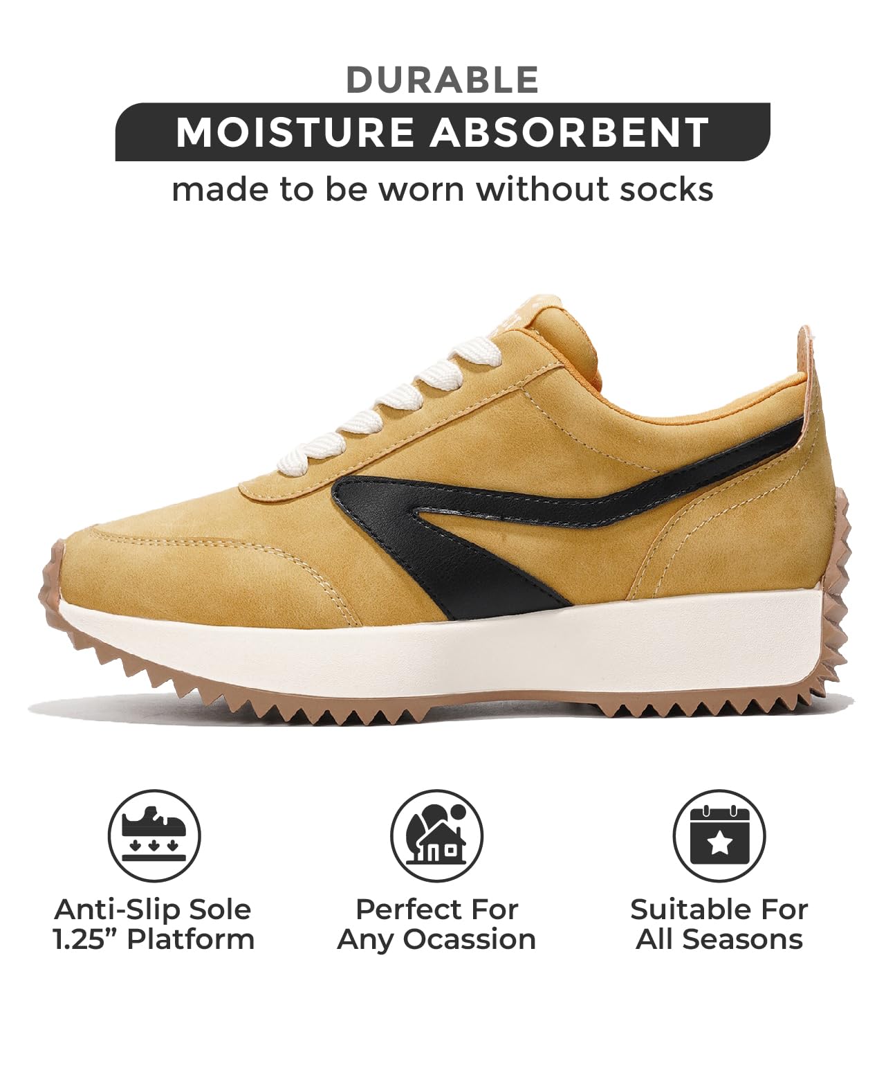 Project Cloud Women's Sneakers - Memory Foam Insole & Lightweight Spring Shoes - Non-Slip Lace Up Fashion Sneakers for Women 2025 - Perfect for Running, Walking & Casual Wear