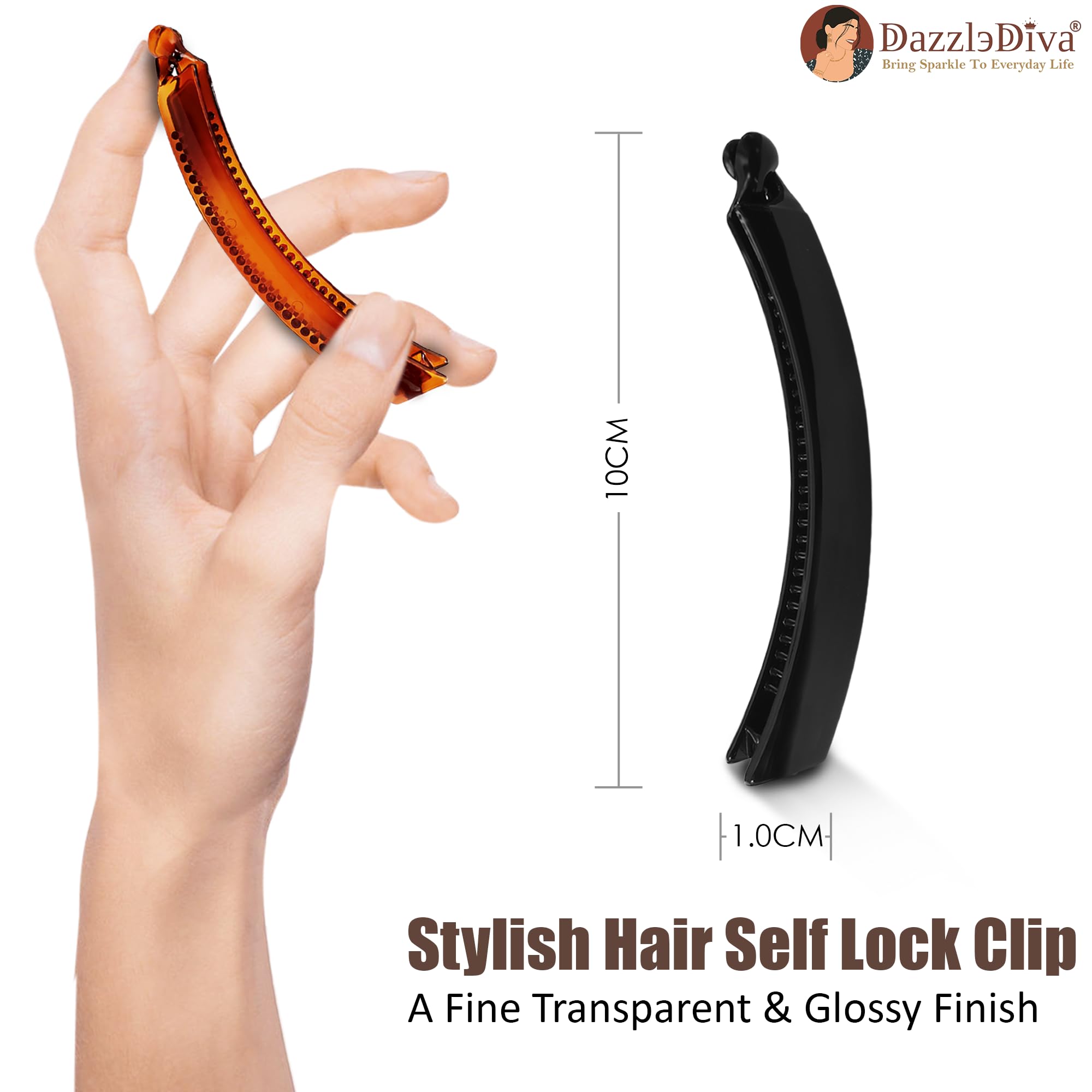 TRESOR Big Banana Hair Clips for Women - Extra Large Strong Hold Hair Clamps for Thick Long Hair - Durable Fashion Hair Accessories for Ponytail, Bun, Updo - Perfect for Work, Wedding & Everyday Use (1 Piece)