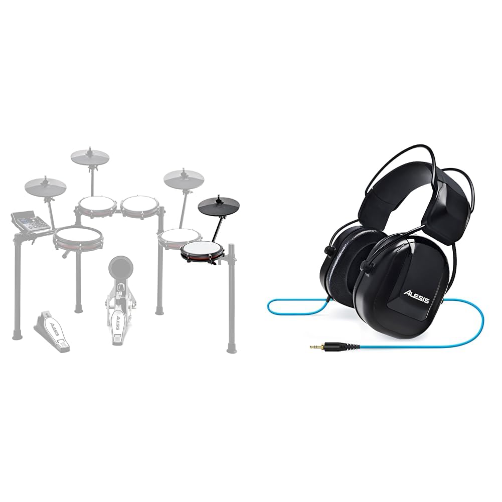 Alesis Drums Nitro Max Expansion Pack - Electric Drum Set Expansion Kit with DRP100 Audio-Isolation Headphones, 1/4